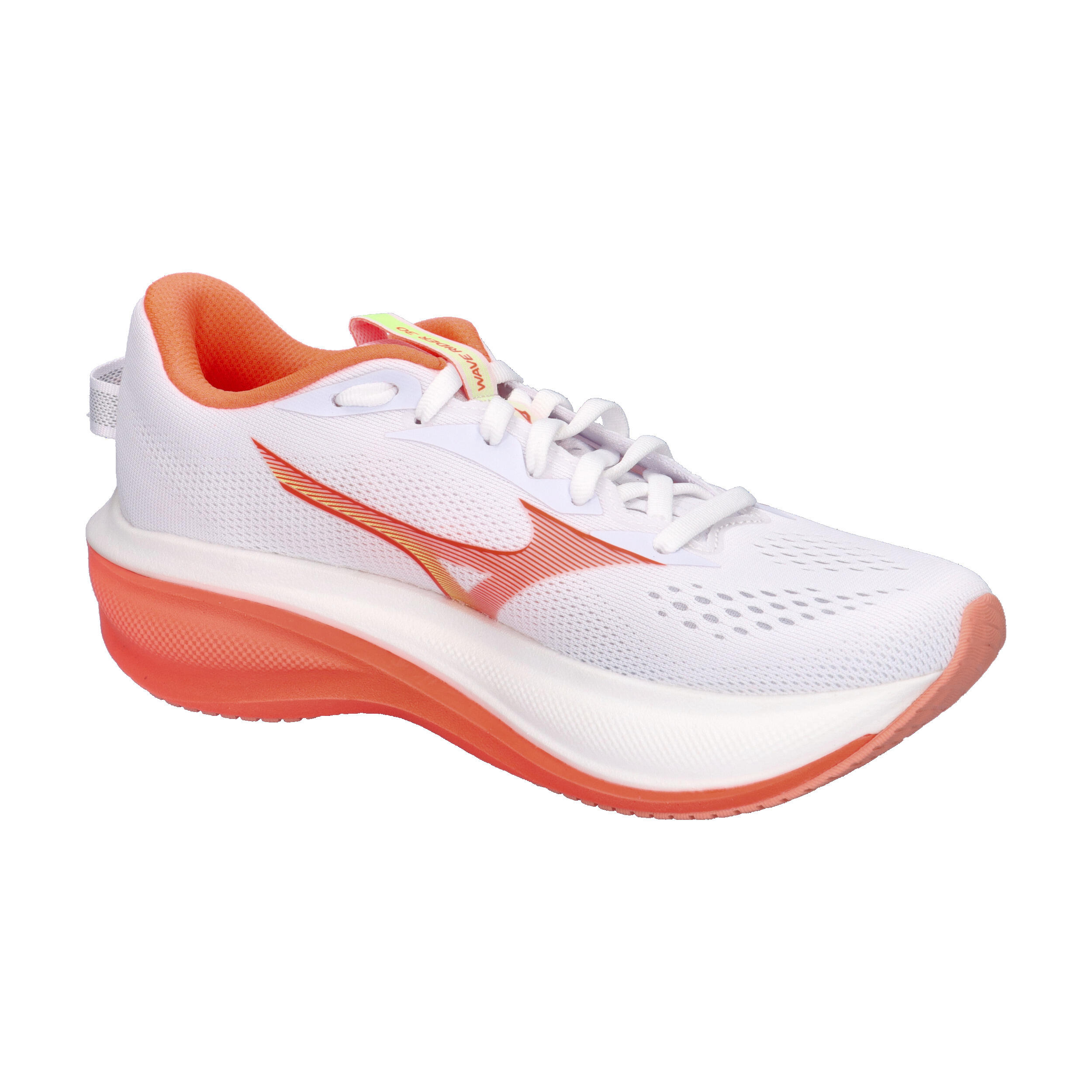 Mizuno Damen Wave Rider 30 Laufschuh J1GM262071 White/Flamingo Coarl/Lime Plump 8/15