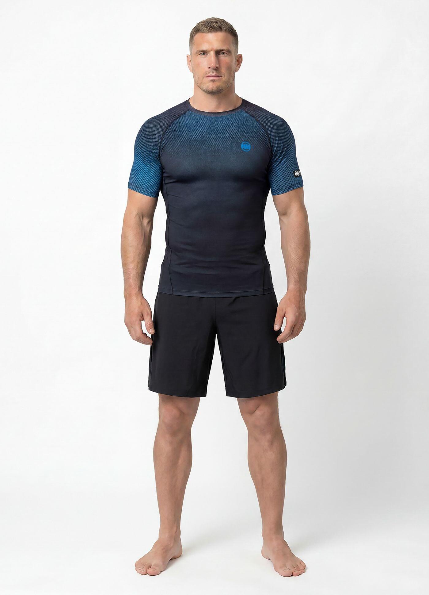 Męski krótki rashguard PITBULL techniczna sportowa koszulka RANKED 3/10
