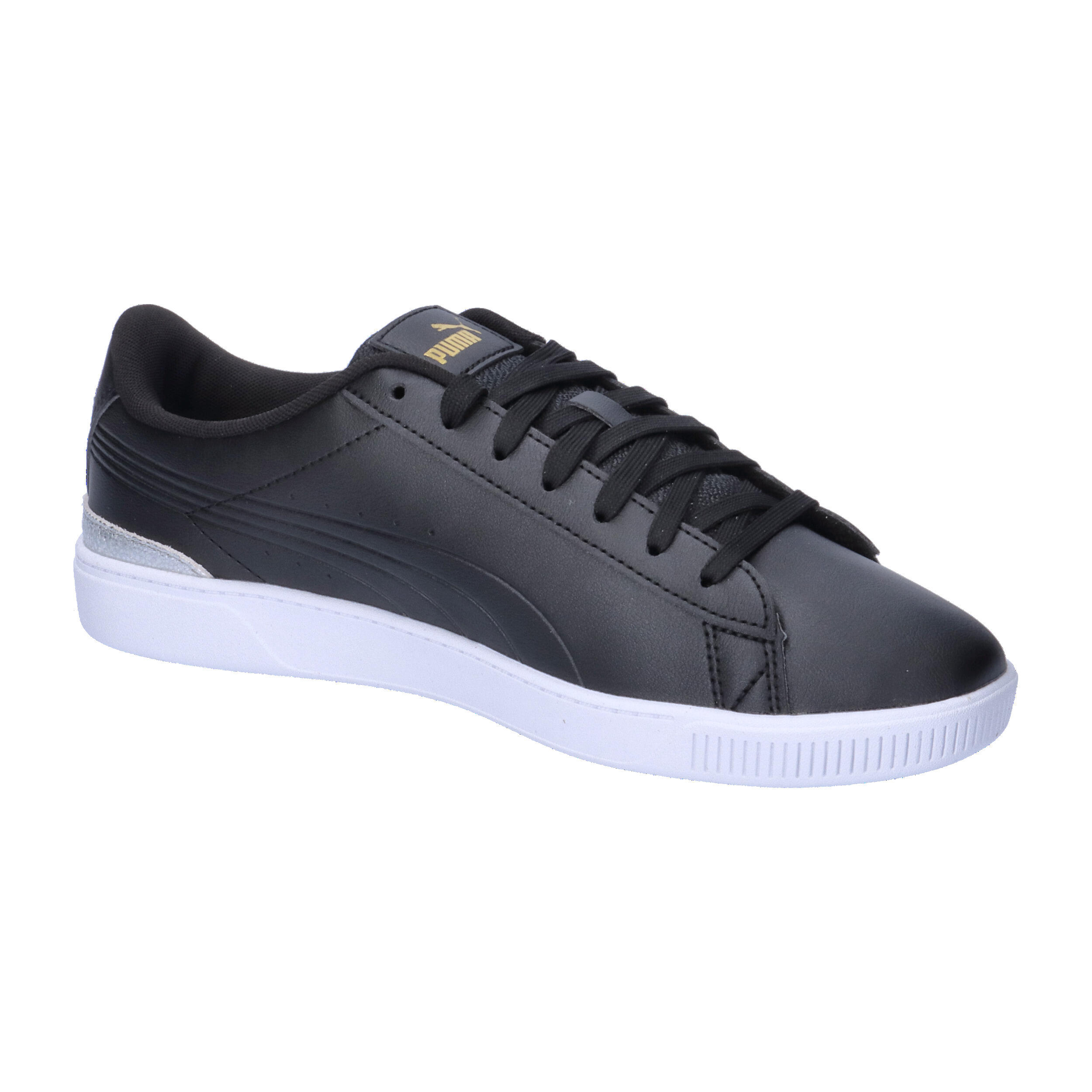 Vikky v3 Metallisch glänzende Sneakers Damen PUMA Black Gold White 8/15