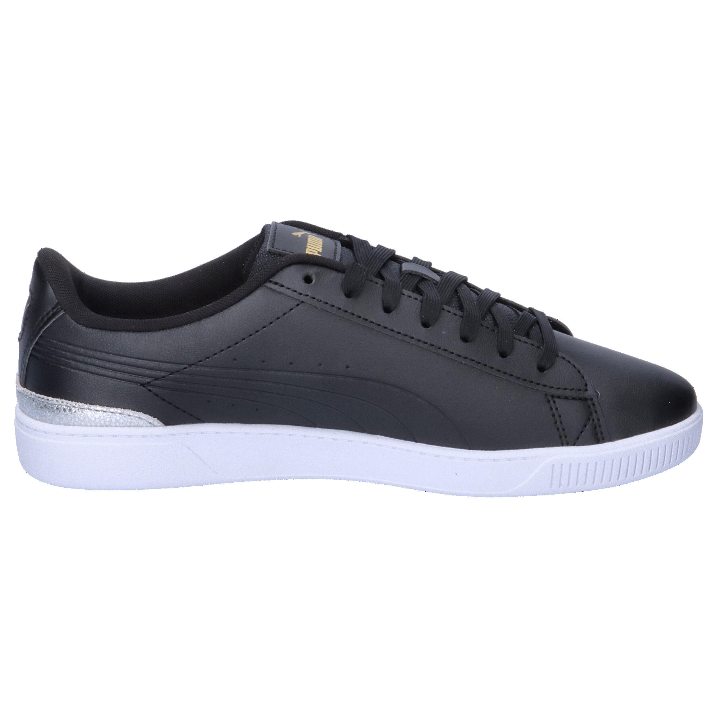 Vikky v3 Metallisch glänzende Sneakers Damen PUMA Black Gold White 7/15