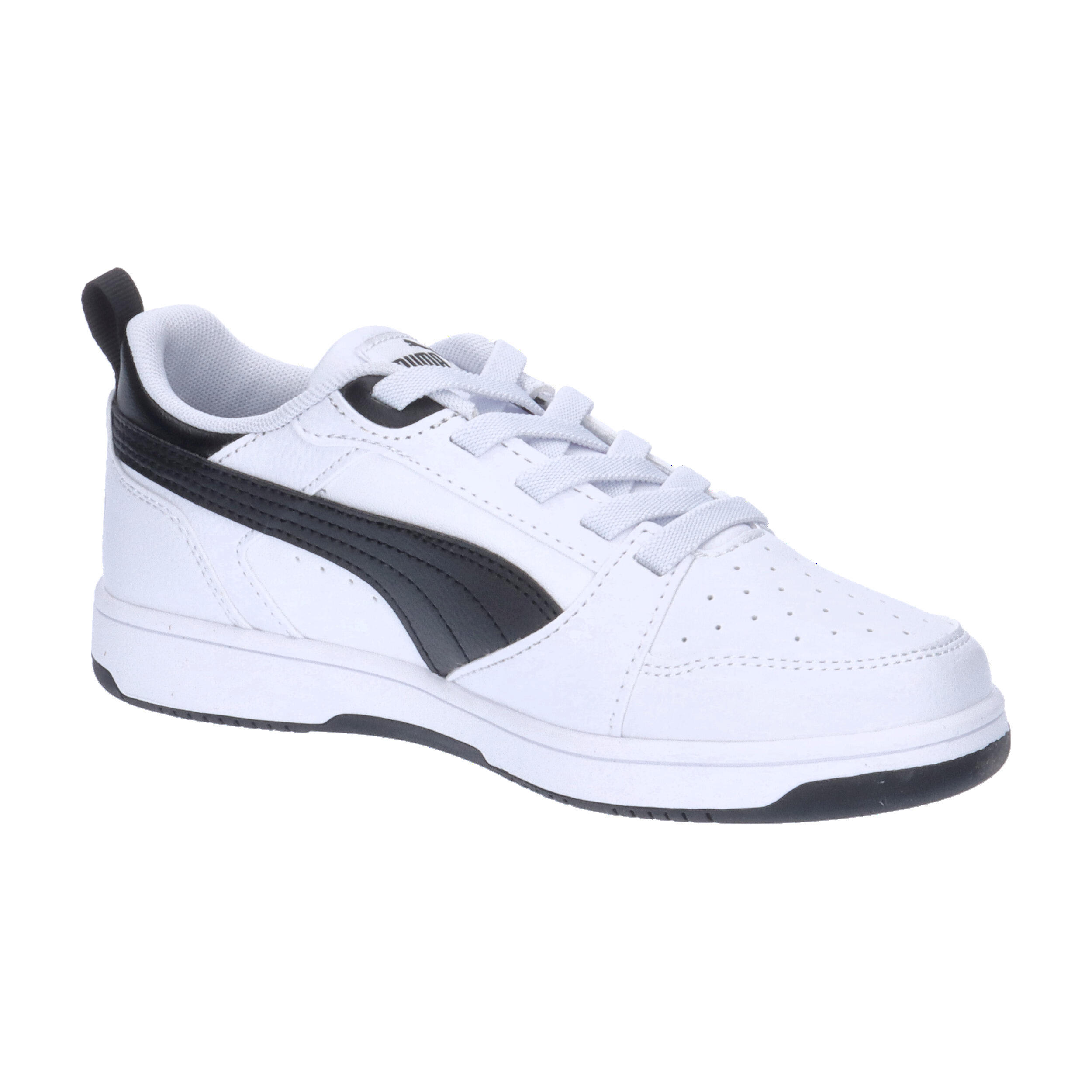 Puma Rebound V6 Lo AC PS Unisex Kinder Sneaker 396742 02 weiß/schwarz 8/15