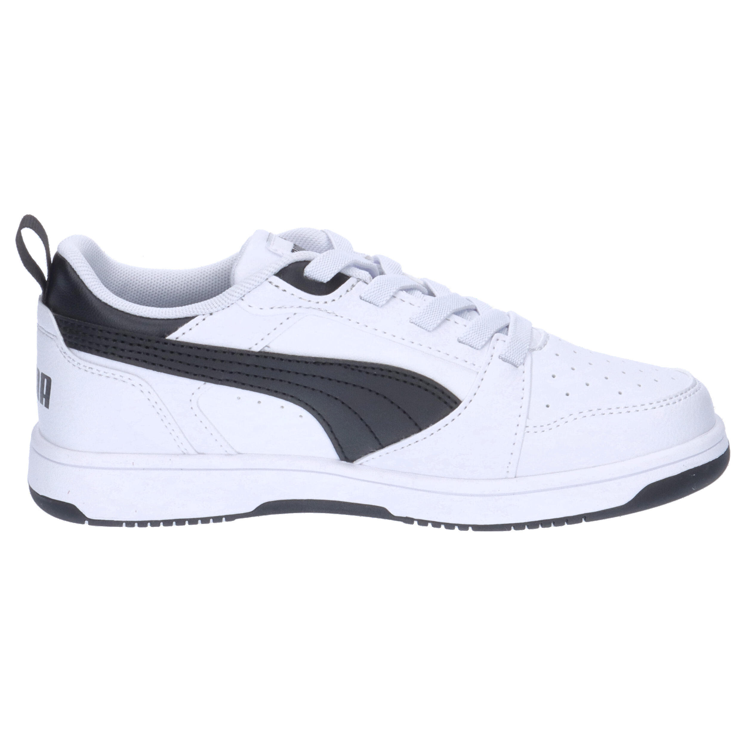 Puma Rebound V6 Lo AC PS Unisex Kinder Sneaker 396742 02 weiß/schwarz 7/15