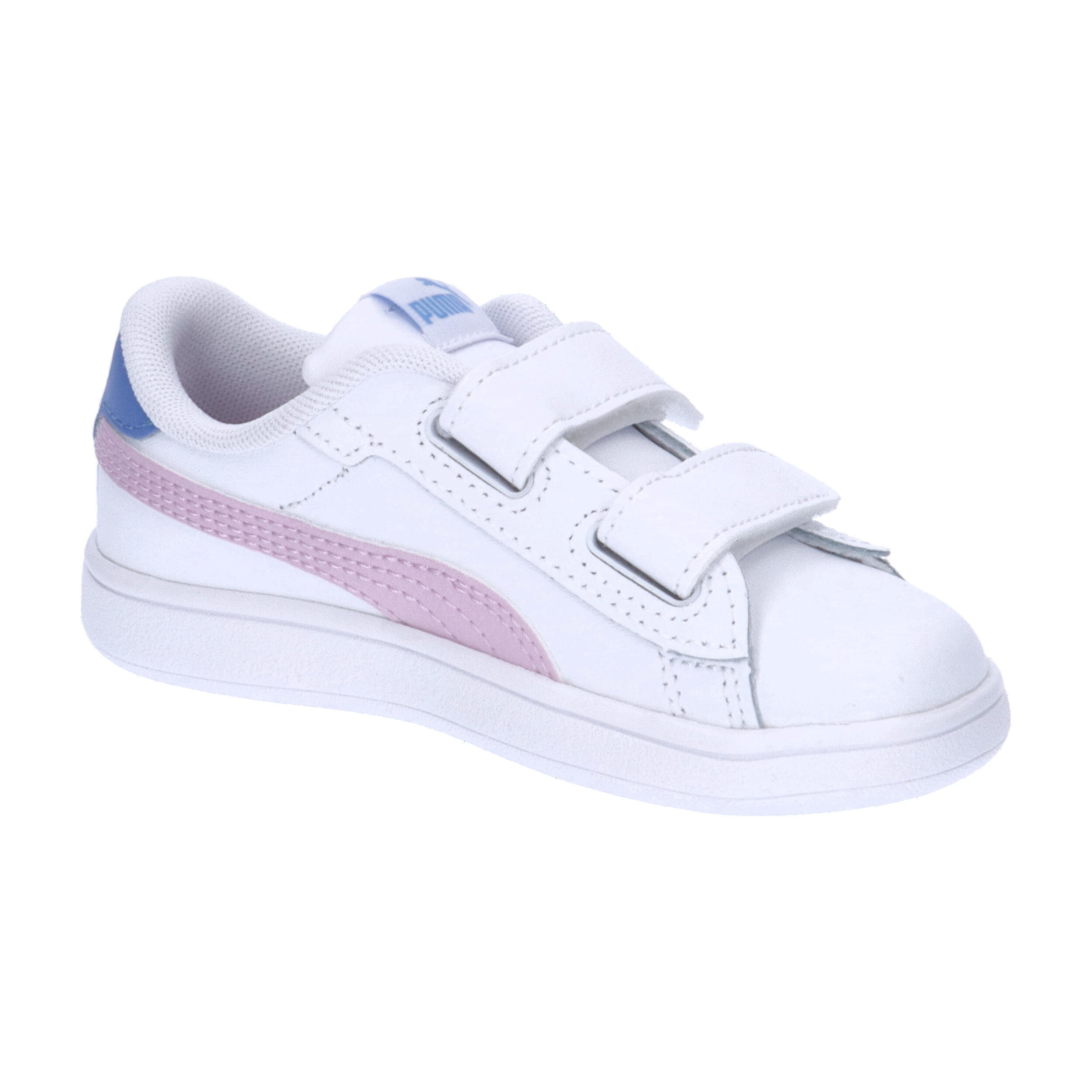 Smash 3.0 Leather V Sneakers Kinder PUMA White Grape Mist Blue Skies Purple 8/15
