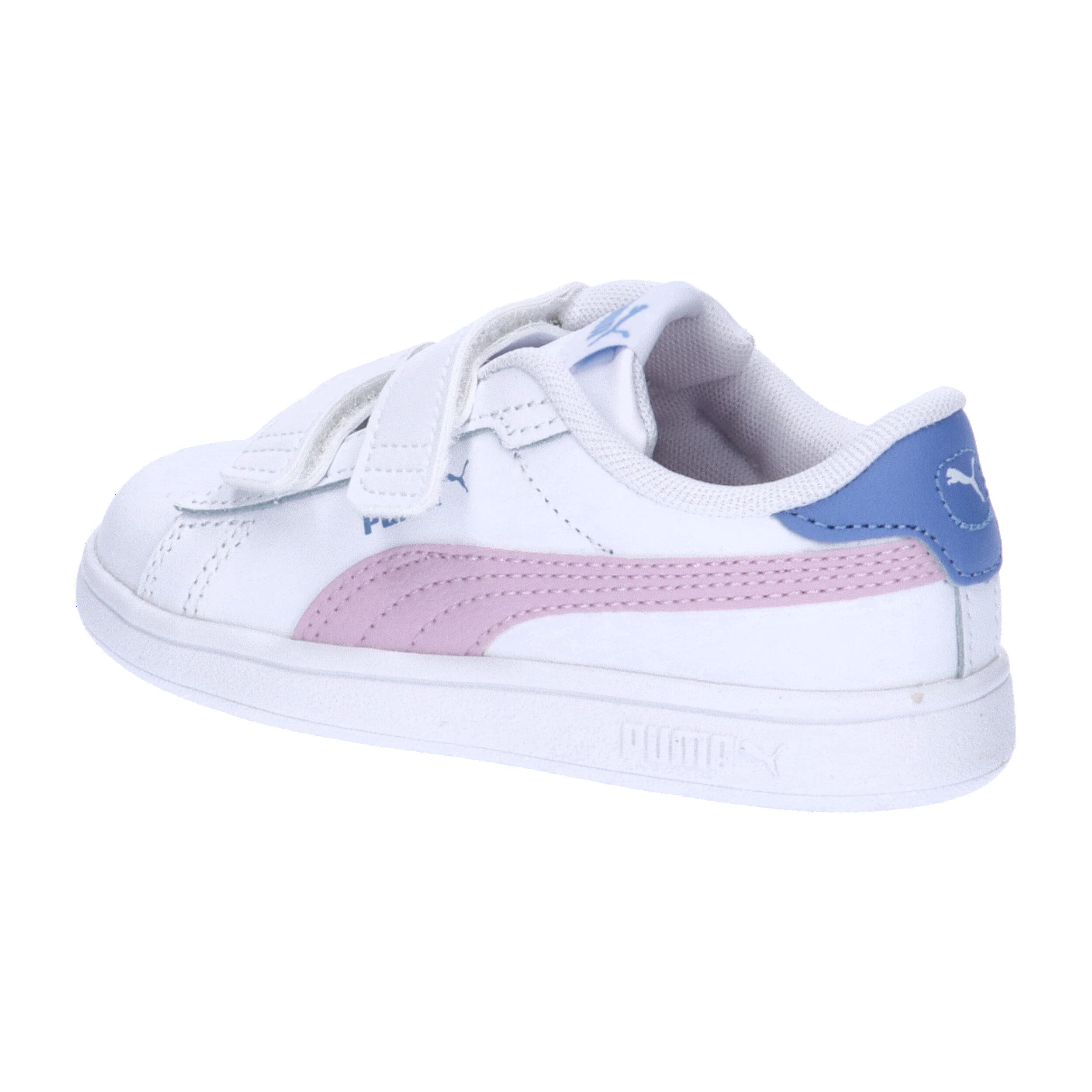 Smash 3.0 Leather V Sneakers Kinder PUMA White Grape Mist Blue Skies Purple 11/15