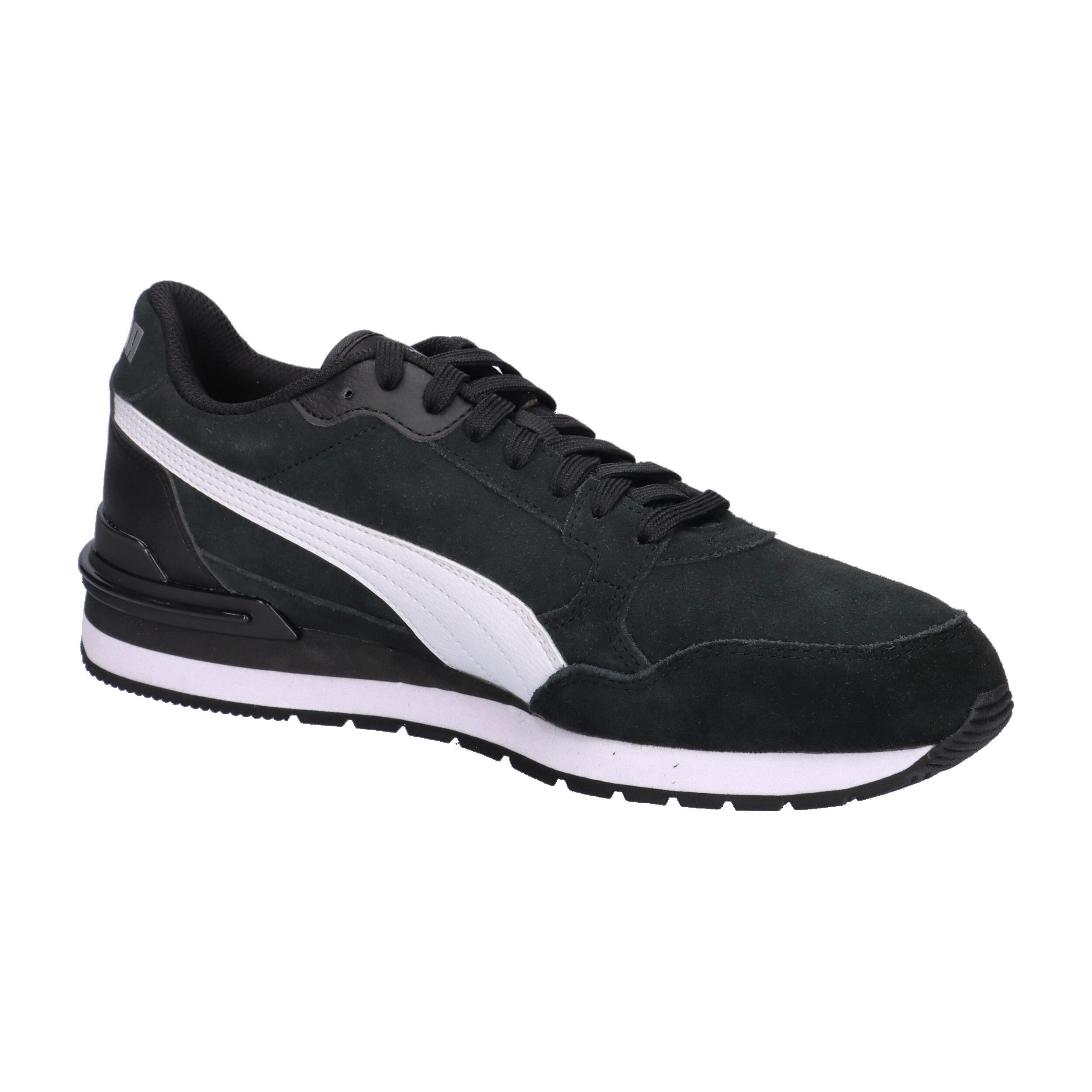 Sneakersy zamszowe unisex ST Runner v4 PUMA Black White Silver Metallic 8/15