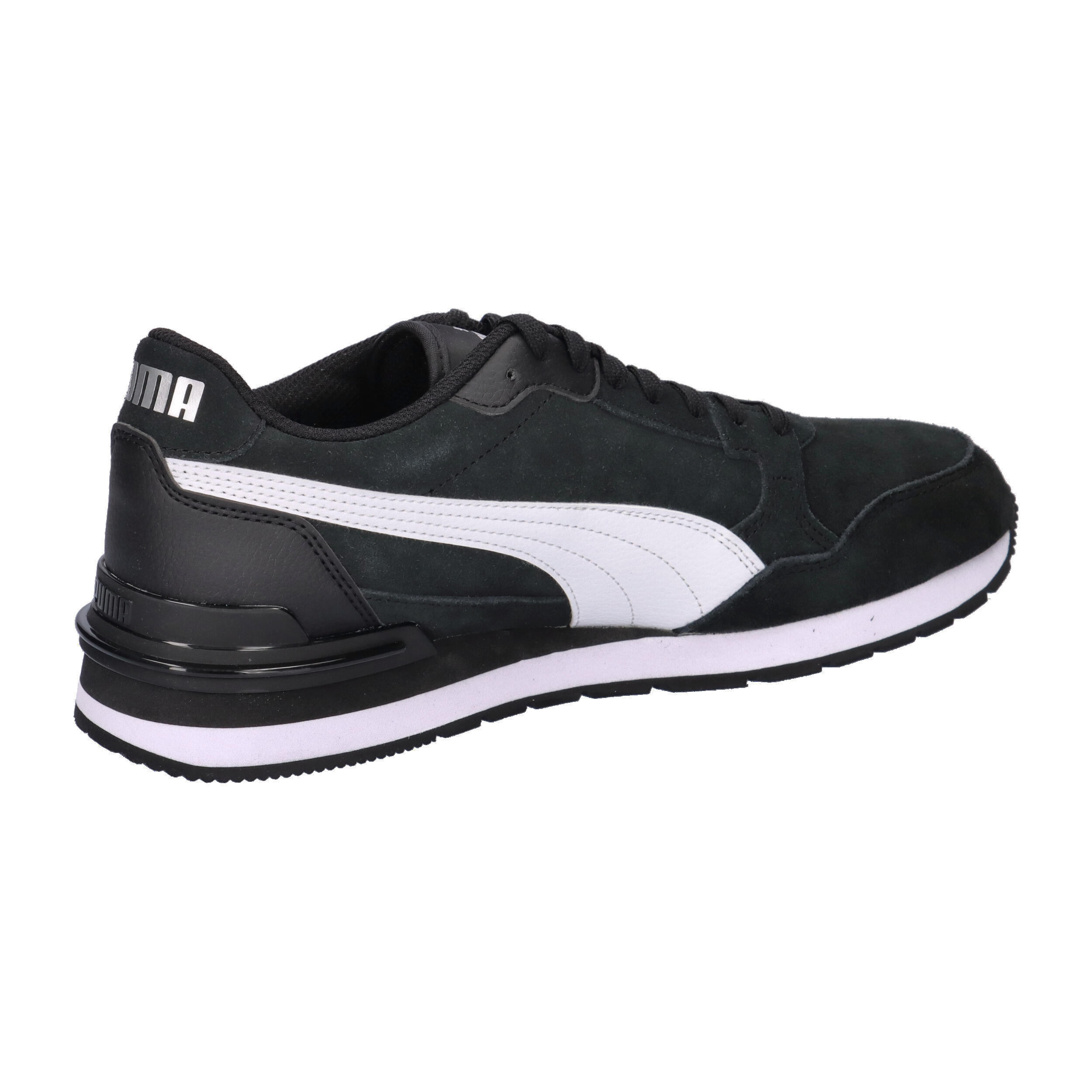 Sneakersy zamszowe unisex ST Runner v4 PUMA Black White Silver Metallic 15/15
