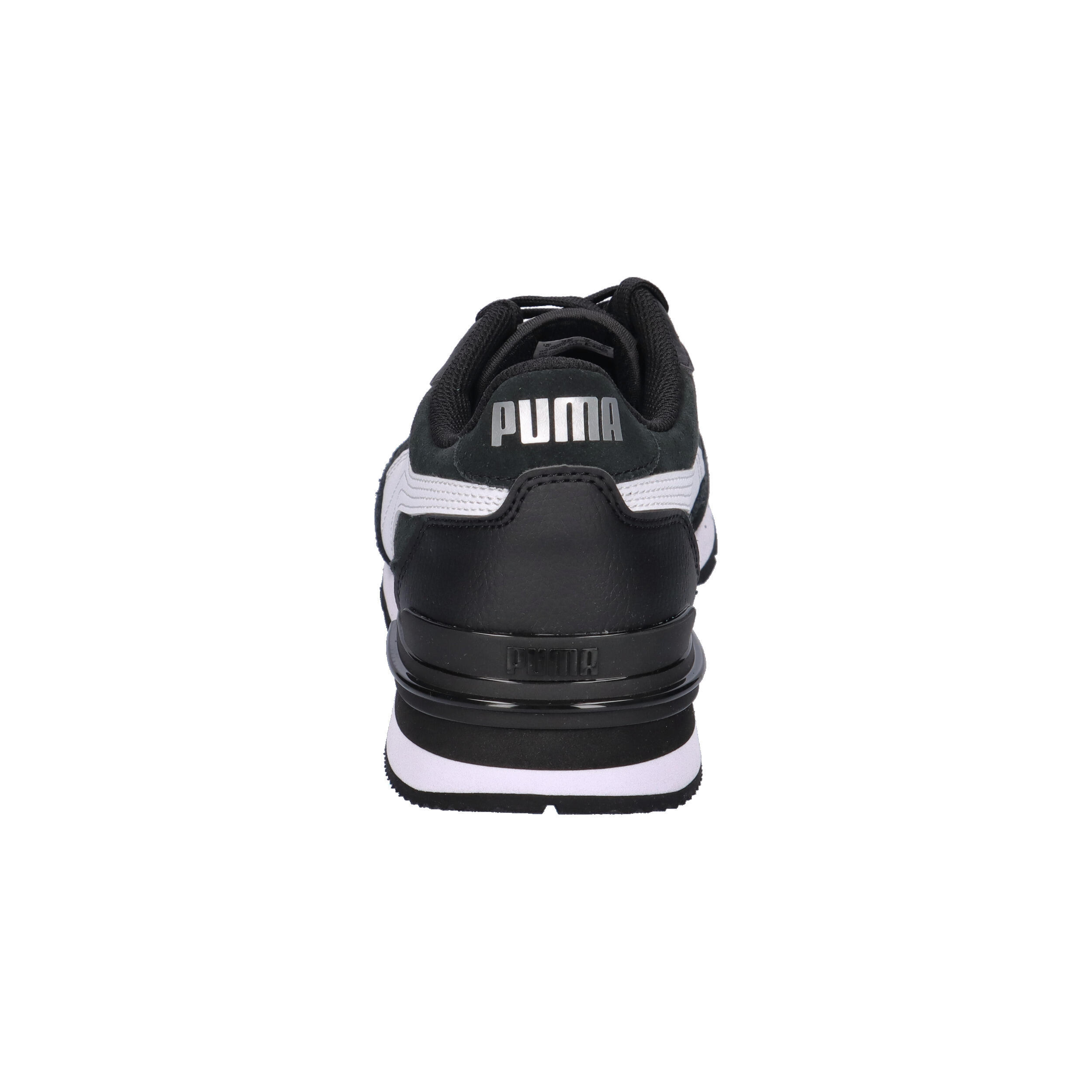 Sneakersy zamszowe unisex ST Runner v4 PUMA Black White Silver Metallic 13/15