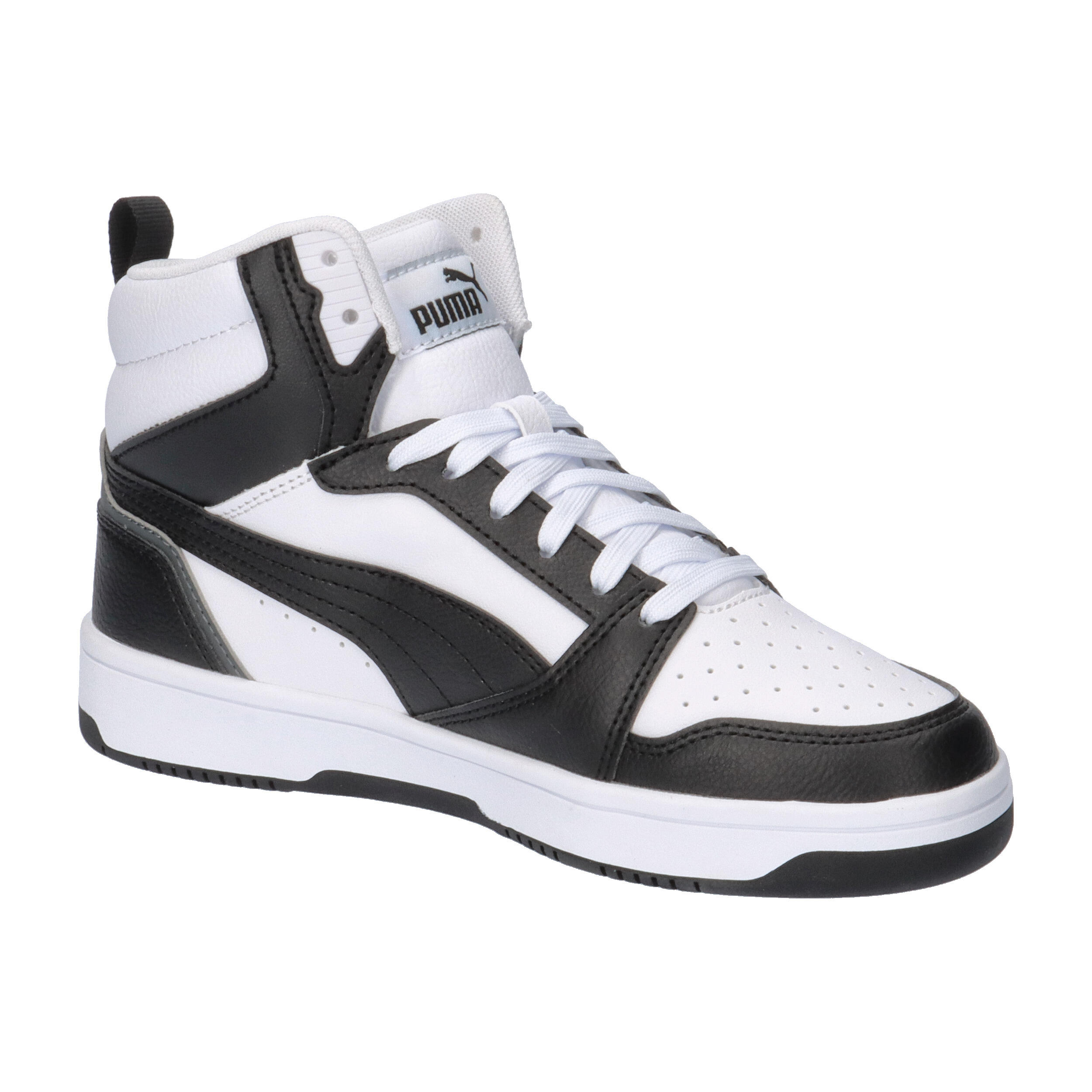 Sneakers Rebound V6 Mid da ragazzi PUMA White Black Shadow Gray 8/15