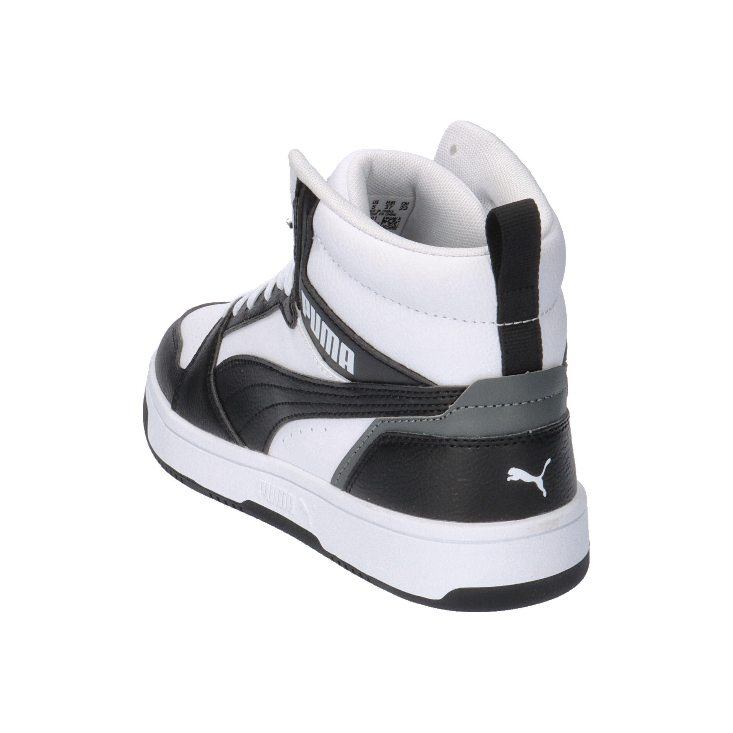 Sneakers Rebound V6 Mid da ragazzi PUMA White Black Shadow Gray 12/15