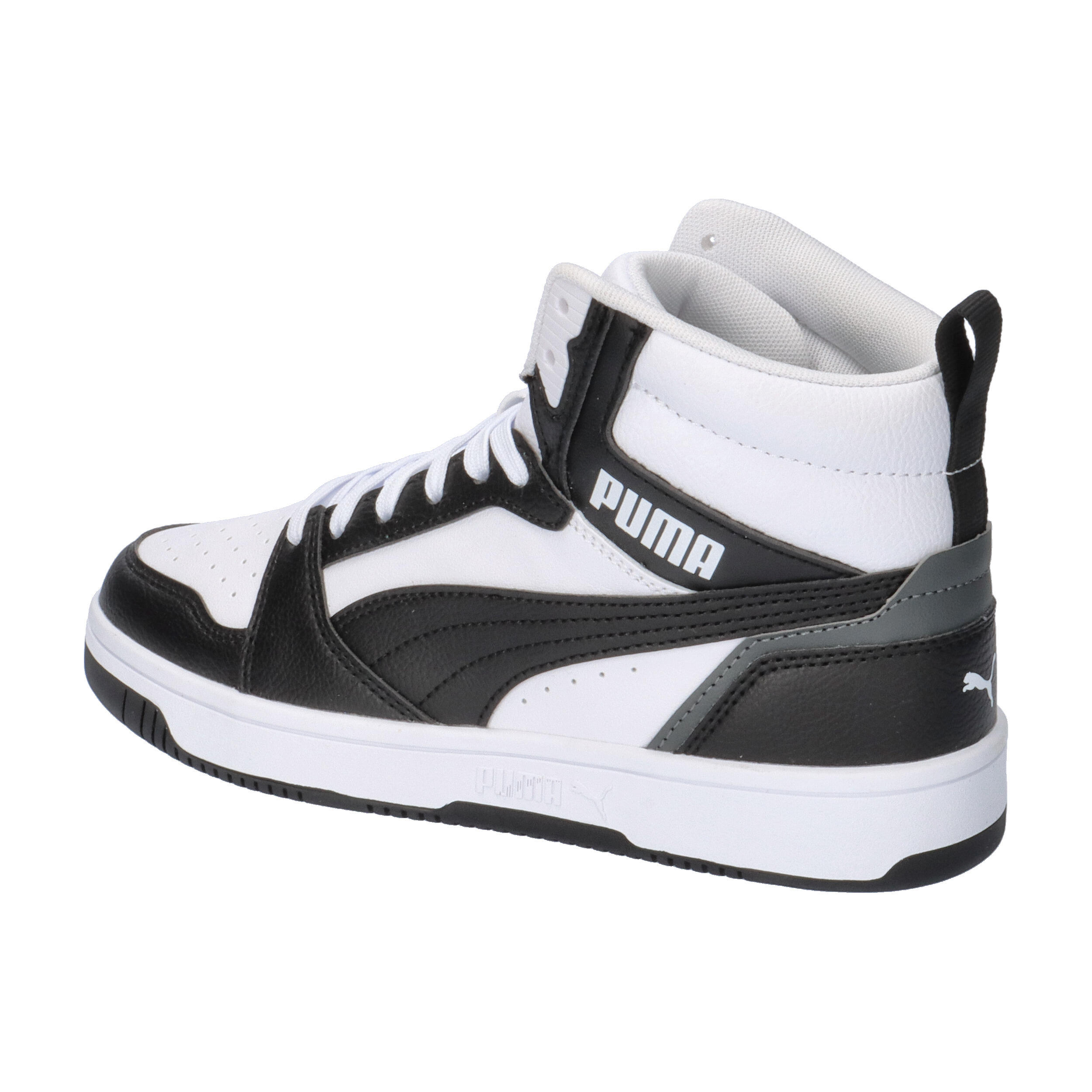 Sneakers Rebound V6 Mid da ragazzi PUMA White Black Shadow Gray 11/15