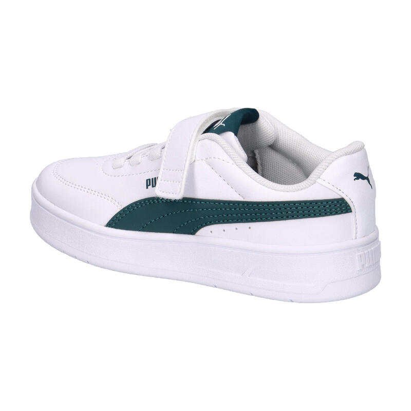 Încălțăminte copii talpă cauciuc, Court Classic Clean, alb PUMA