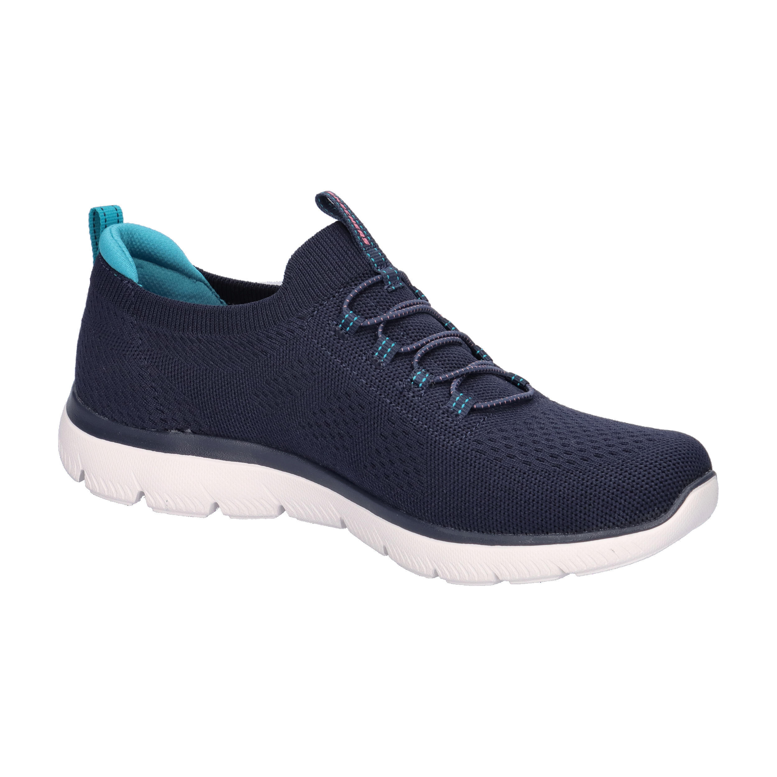 SKECHERS Dames SUMMITS TOP PLAYER Opschuiven Marineblauw / Turkoois /Pink 8/15