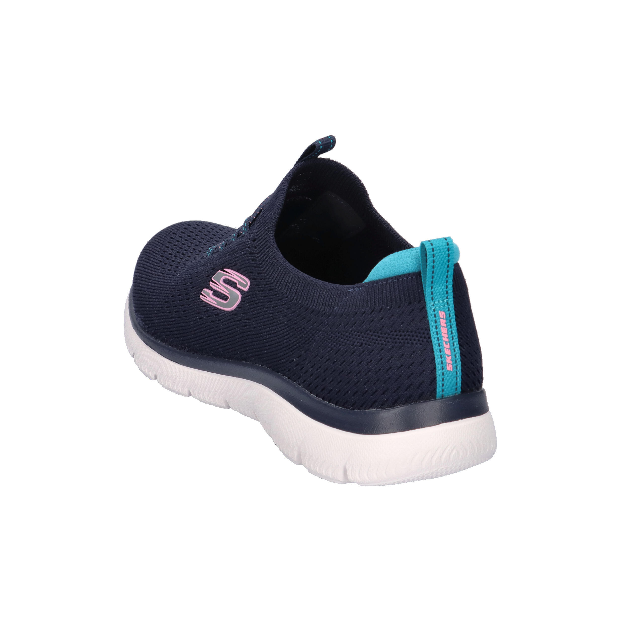 SKECHERS Dames SUMMITS TOP PLAYER Opschuiven Marineblauw / Turkoois /Pink 12/15
