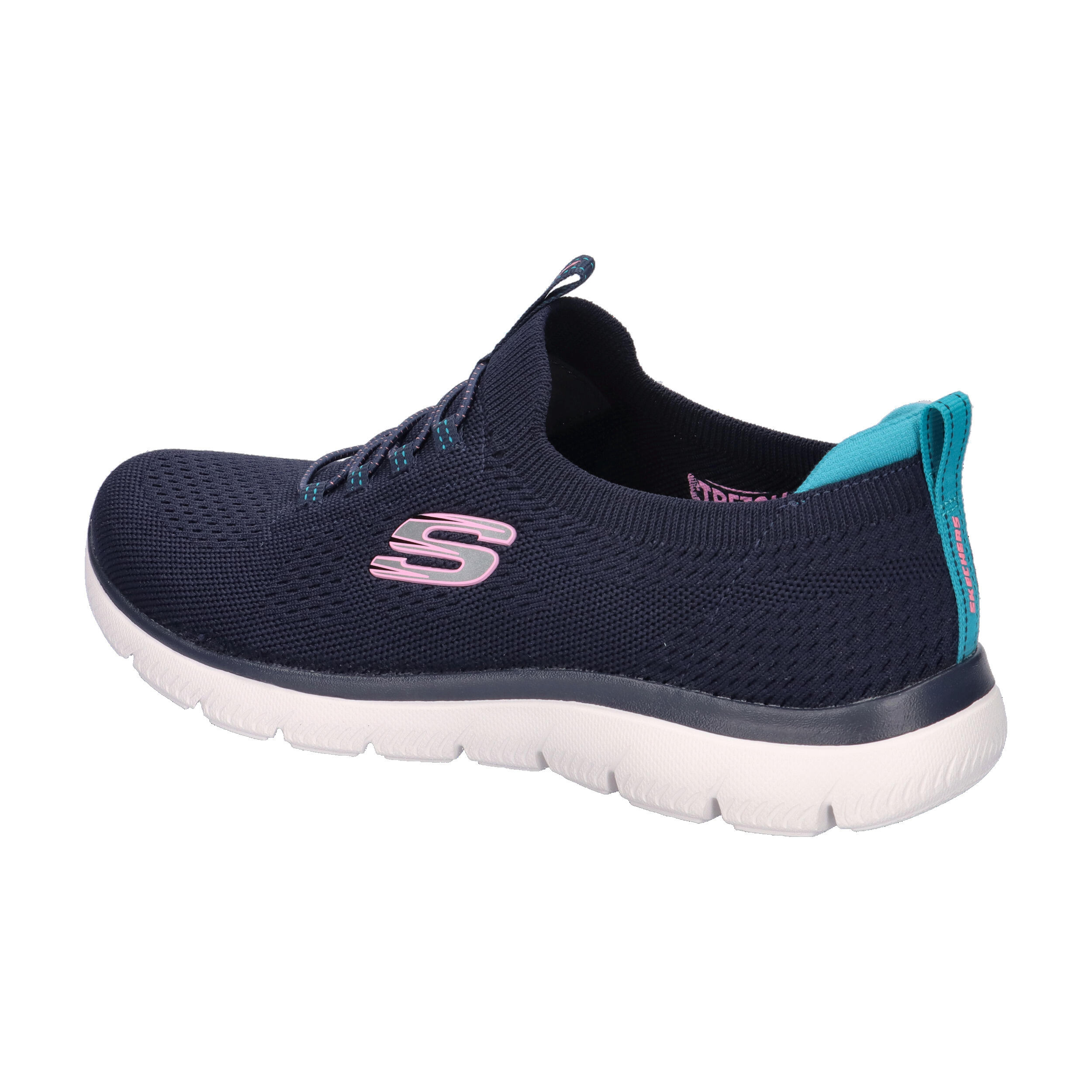 SKECHERS Dames SUMMITS TOP PLAYER Opschuiven Marineblauw / Turkoois /Pink 11/15