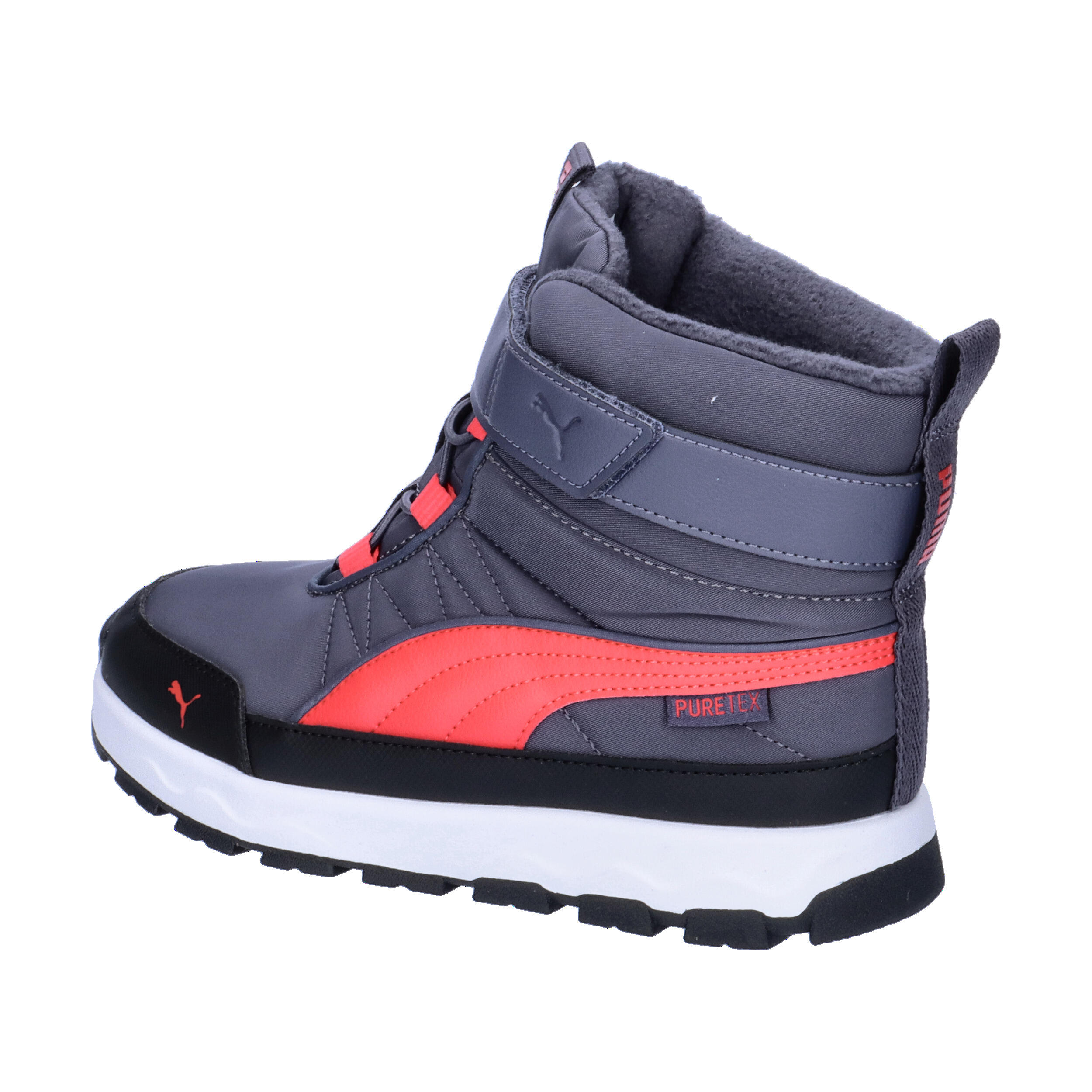 PUMA Evolve Puretex Stiefel Jugendliche PUMA Galactic Gray Tart Cherry Black Red 11/15
