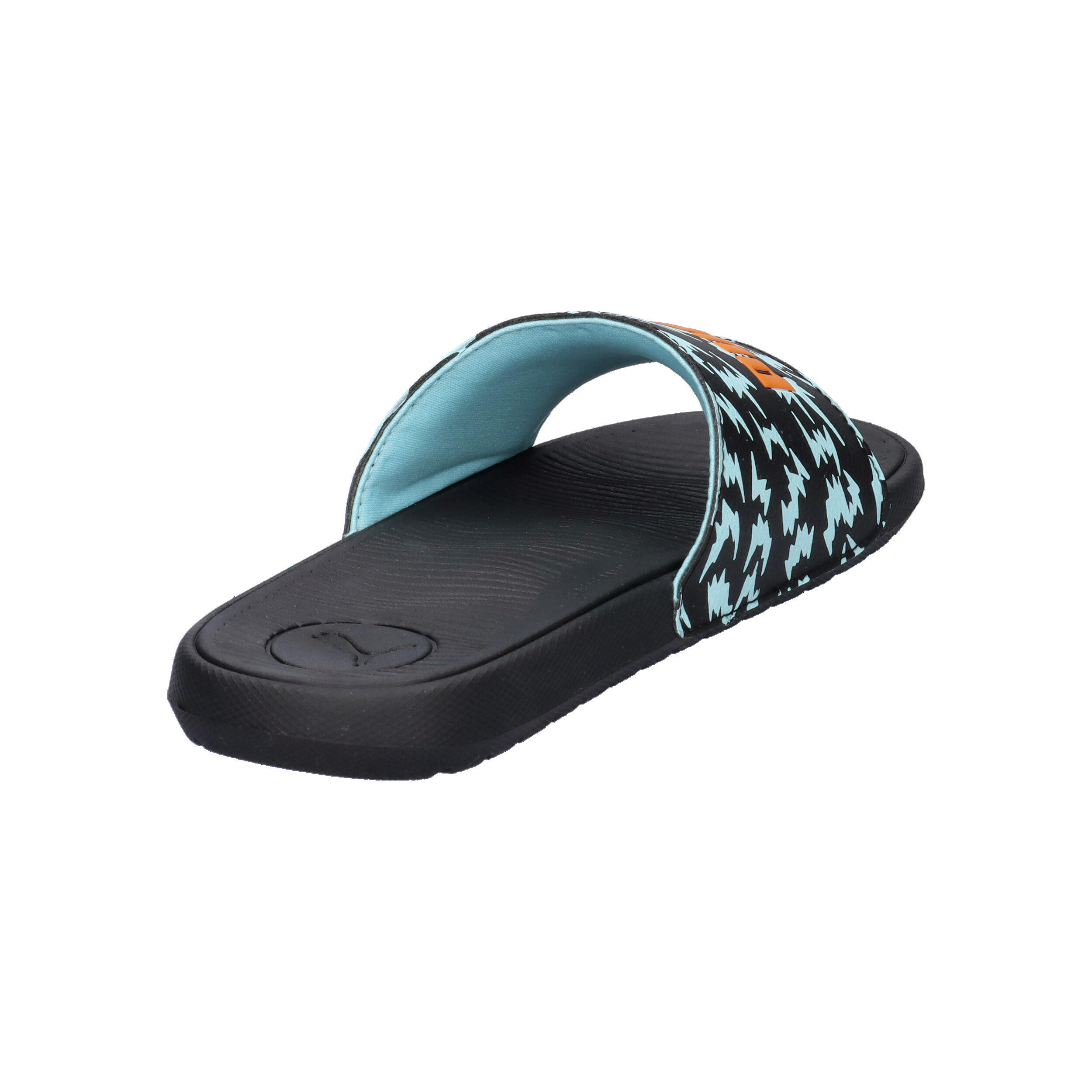 Cool Cat Poised 2 Race Slides Jugendliche PUMA Black Orange Glo Safe Lake Blue 14/15