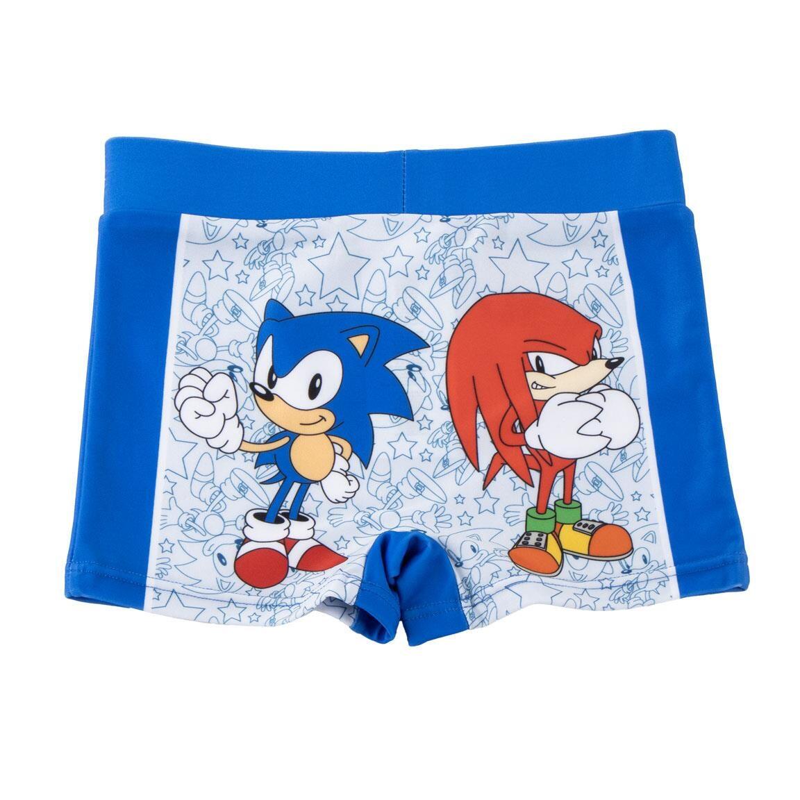 Bañador Boxer Infantil Sonic de Poliéster y Elastano de Secado Rápido Azul Claro 2/4