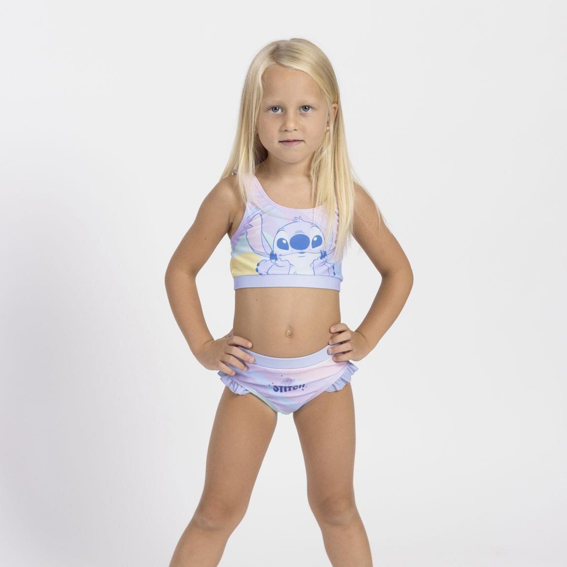 Bikini da bambina Stitch con volant e spalline, in poliestere ed elastan 4/6