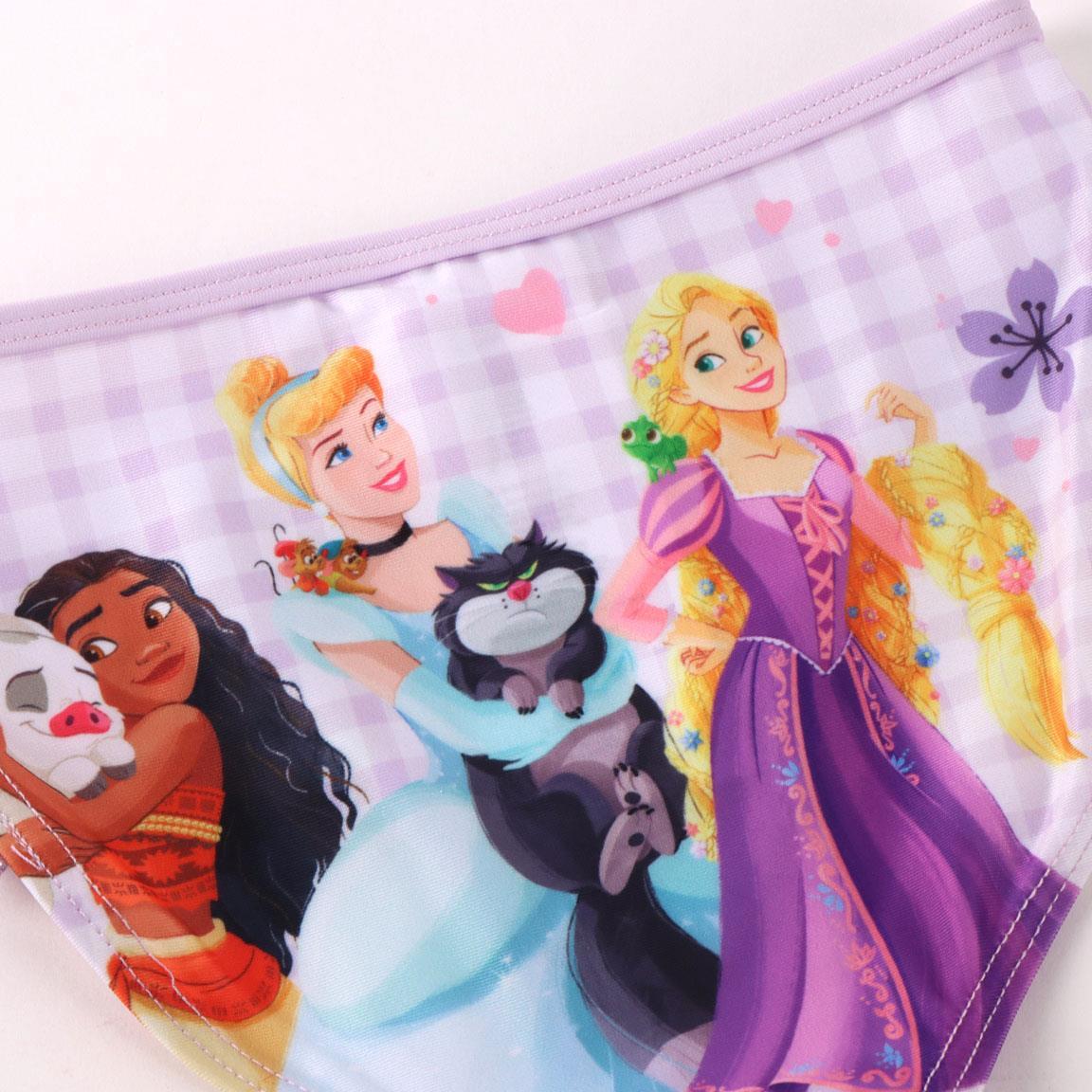 Calcinha de biquíni infantil estilo princesa, em poliéster e elastano, com 4/4