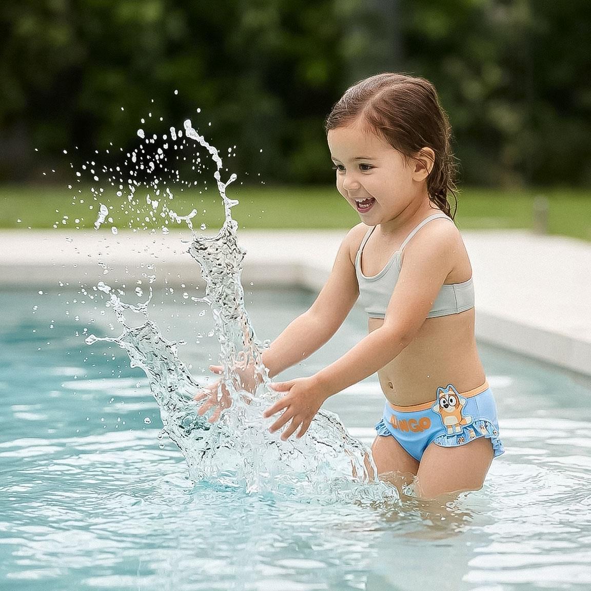 Slip de bain enfant Bluey en polyester et élasthanne avec volants bleu 6/7