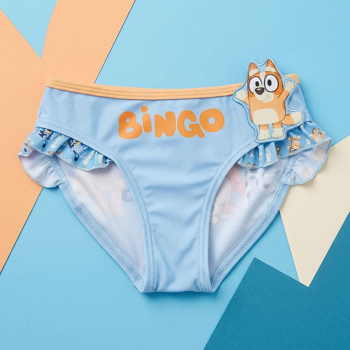 Slip de bain enfant Bluey en polyester et élasthanne avec volants bleu 5/7
