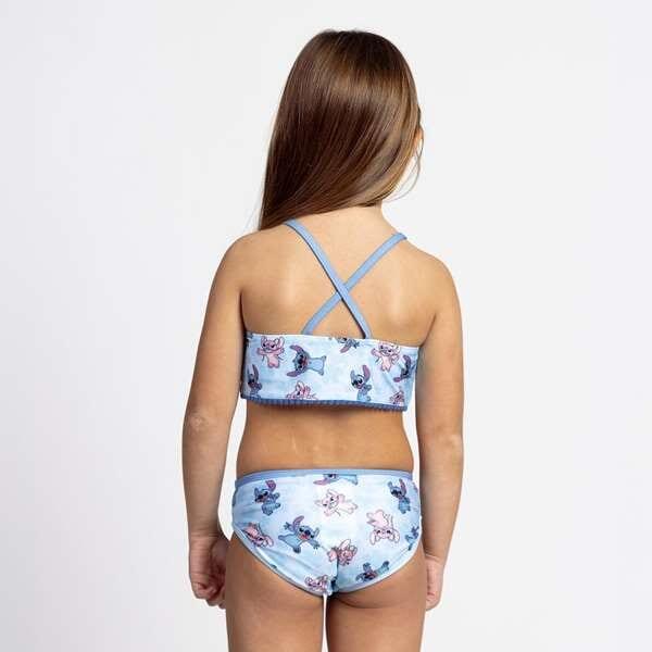 Biquíni infantil Stitch, poliéster e elastano com alças cruzadas, azul 4/4