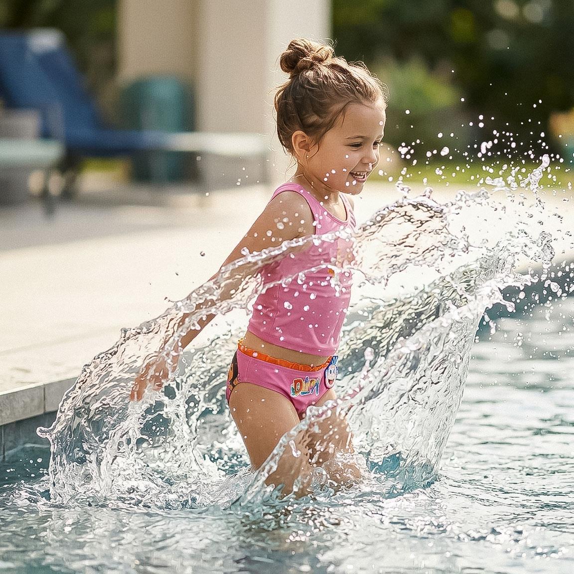 Bas de maillot de bain enfant Dora l'exploratrice, en polyester et élasthanne 3/6