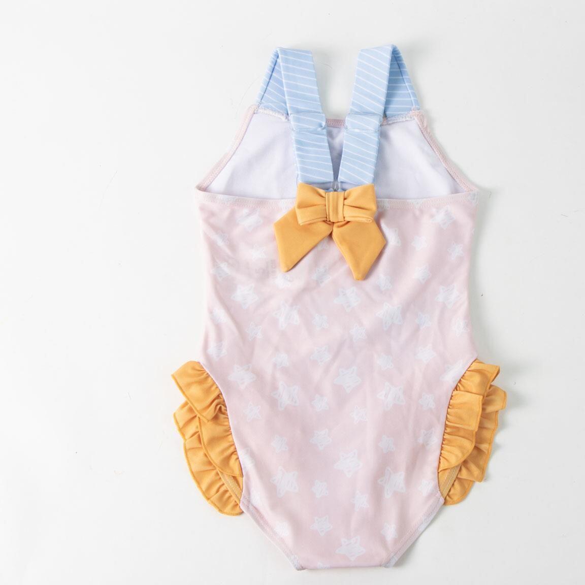 Maiô infantil Bluey com babados e laço nas costas, poliéster multicolorido 2/6