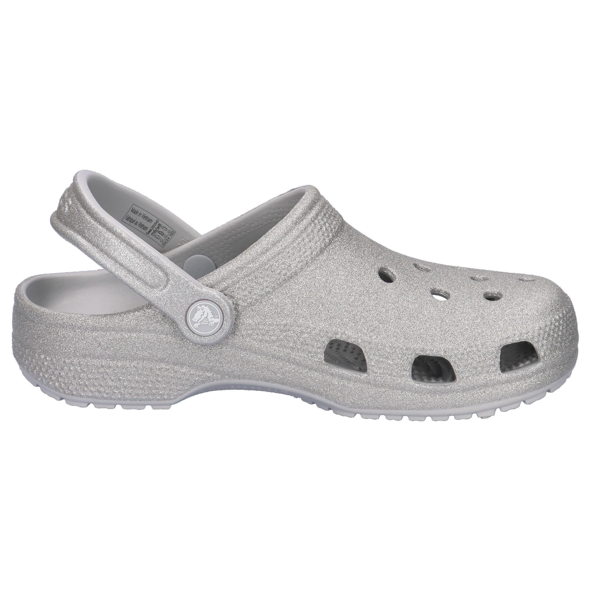 Chanclas Mujer Crocs Classic Glitter Clog Gris 7/15