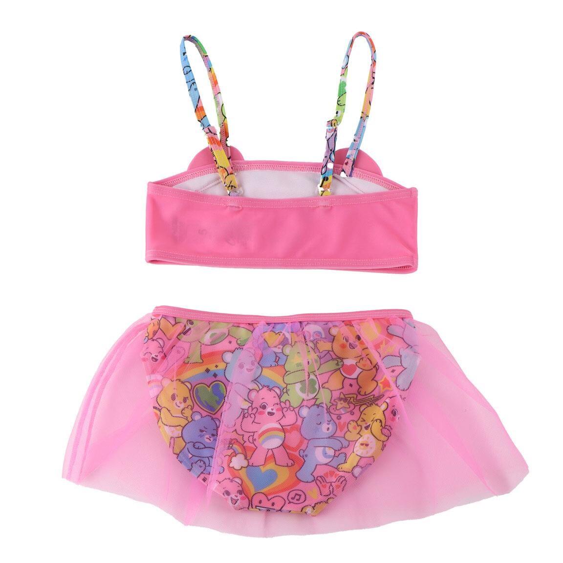 Bikini enfant Bisounours avec jupe en tulle et bretelles, en polyester rose 2/4