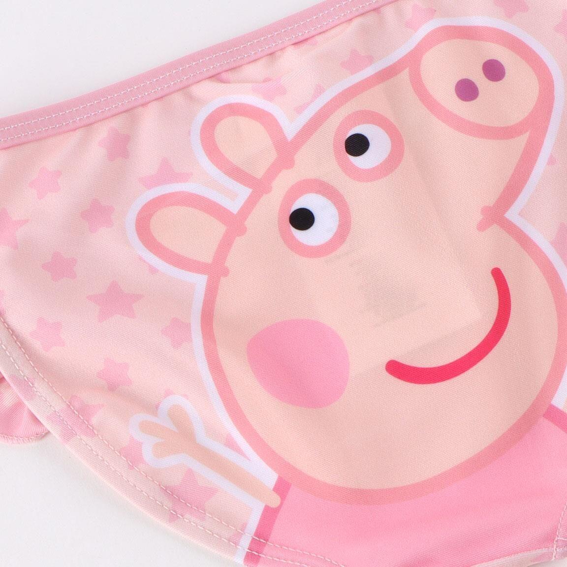 Calcinha de biquíni infantil Peppa Pig, em poliéster e elastano, rosa claro. 4/4