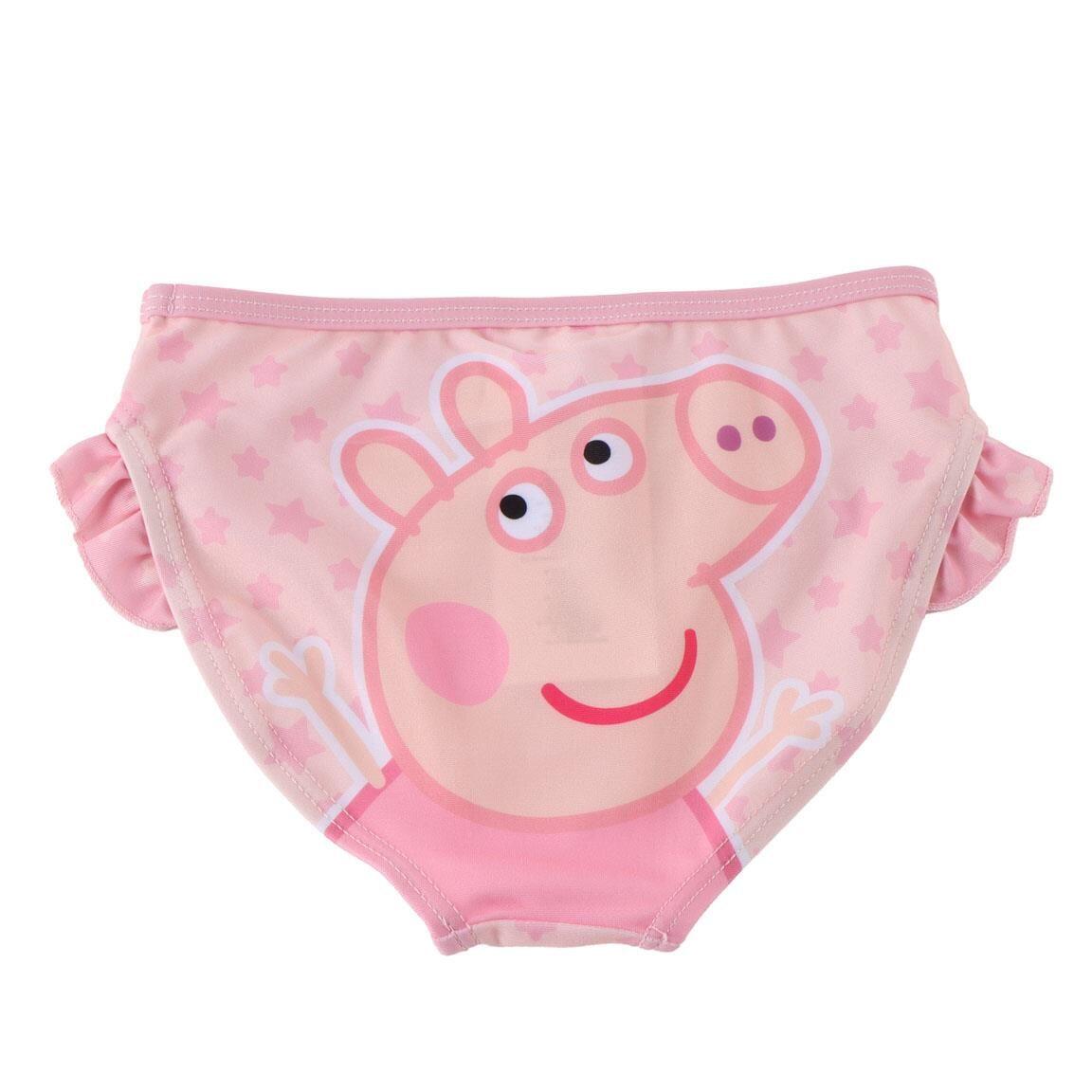 Calcinha de biquíni infantil Peppa Pig, em poliéster e elastano, rosa claro. 2/4