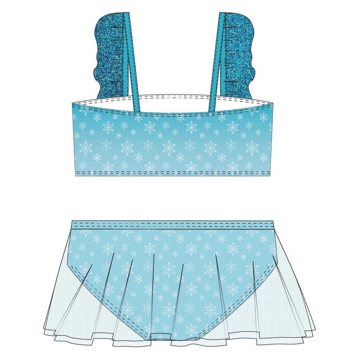 Bikini enfant La Reine des Neiges en polyester et élasthanne avec volants et 4/7