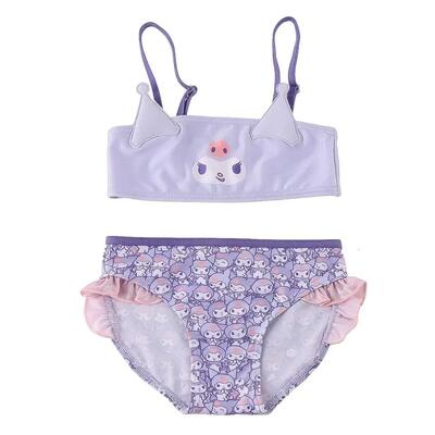 Kinderbikini hello kitty kuromi met volants en bandjes polyester paars