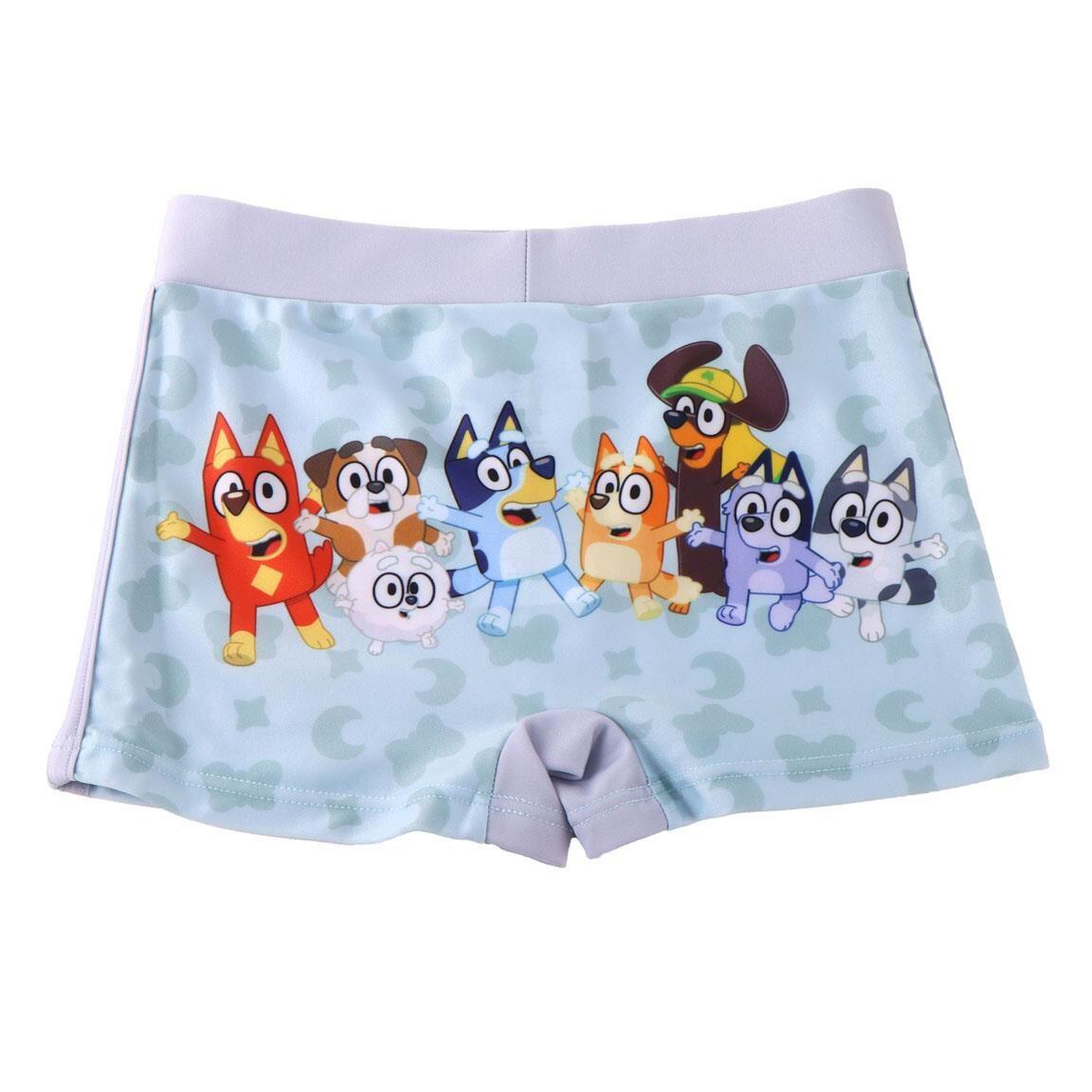 Calção de banho boxer infantil Bluey, em poliéster e elastano, de secagem 2/4