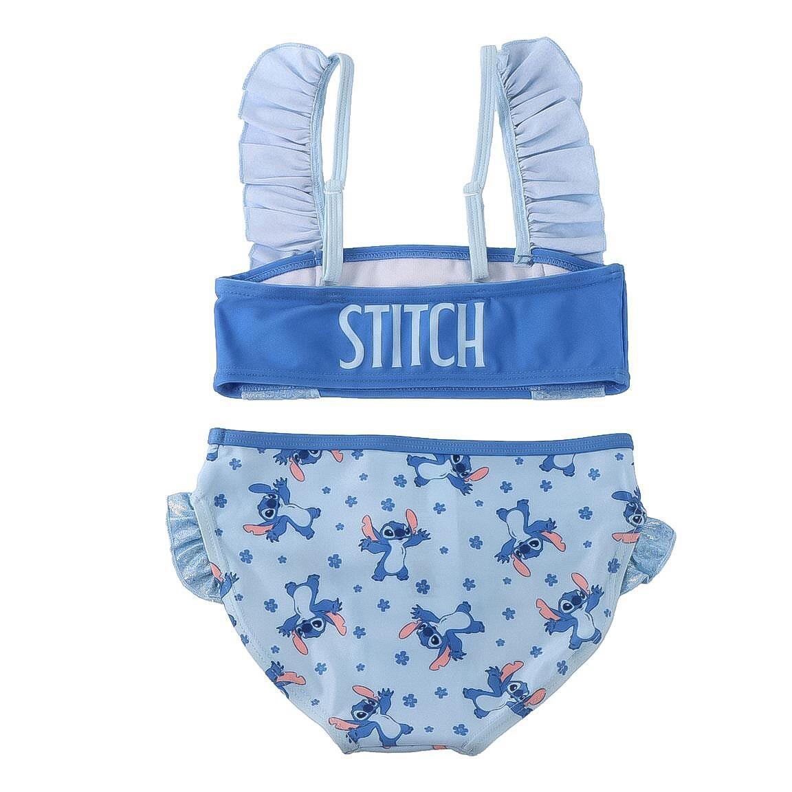 Biquíni infantil Stitch com babados e confeccionado em poliéster e elastano 2/6
