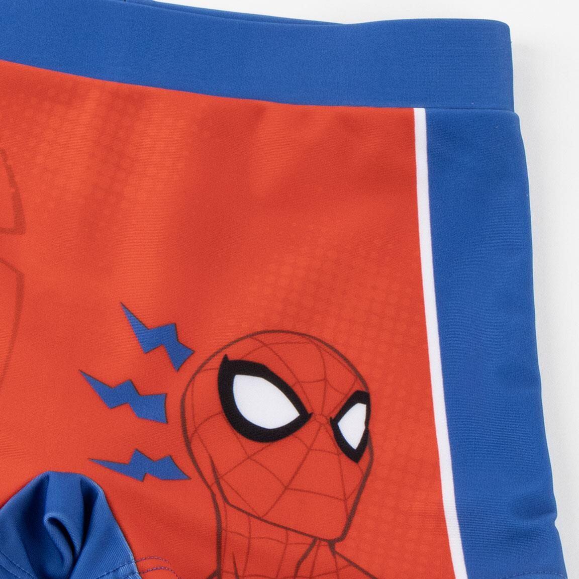 Costume da bagno boxer da bambino di Spiderman in poliestere ed elastan, rosso 3/4