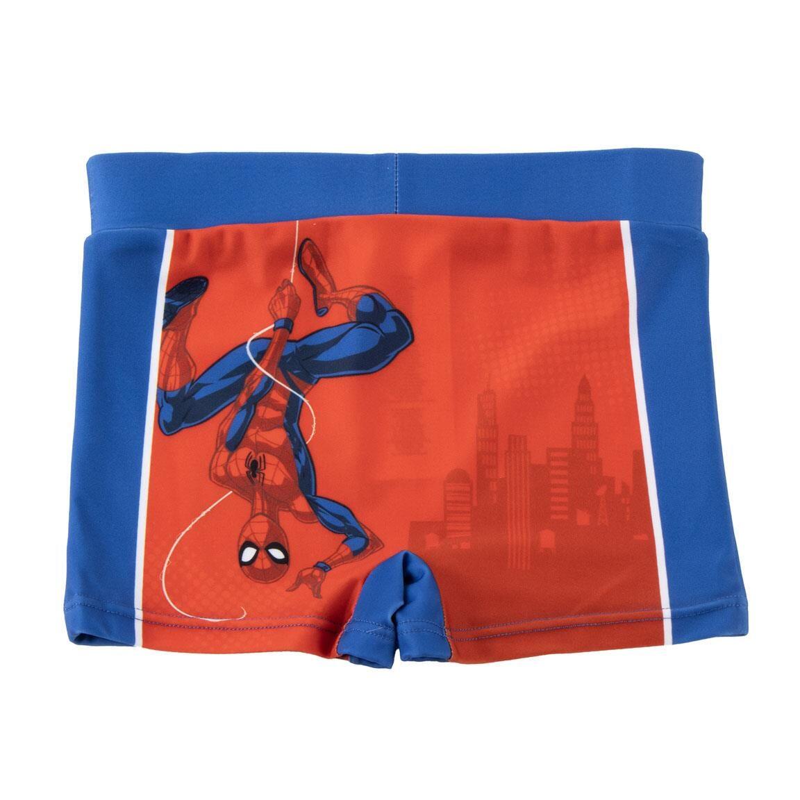 Costume da bagno boxer da bambino di Spiderman in poliestere ed elastan, rosso 2/4