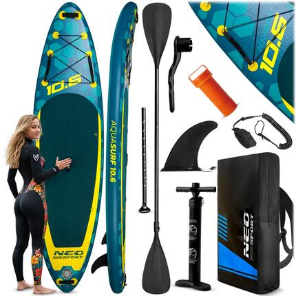 Deska Sup do pływania Neo-sport Aquasurf pompowana Stand Up Paddle 320cm zestaw