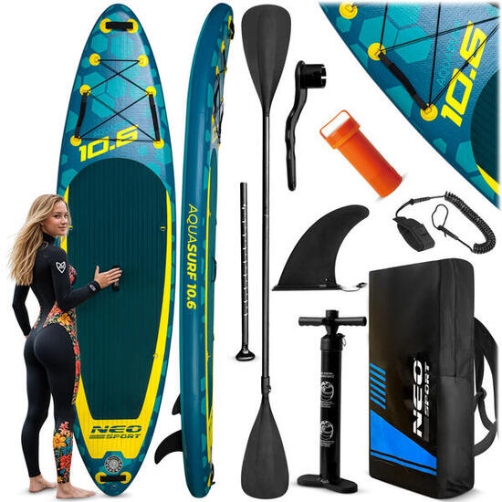 Deska Sup do pływania Neo-sport Aquasurf pompowana Stand Up Paddle 320cm zestaw
