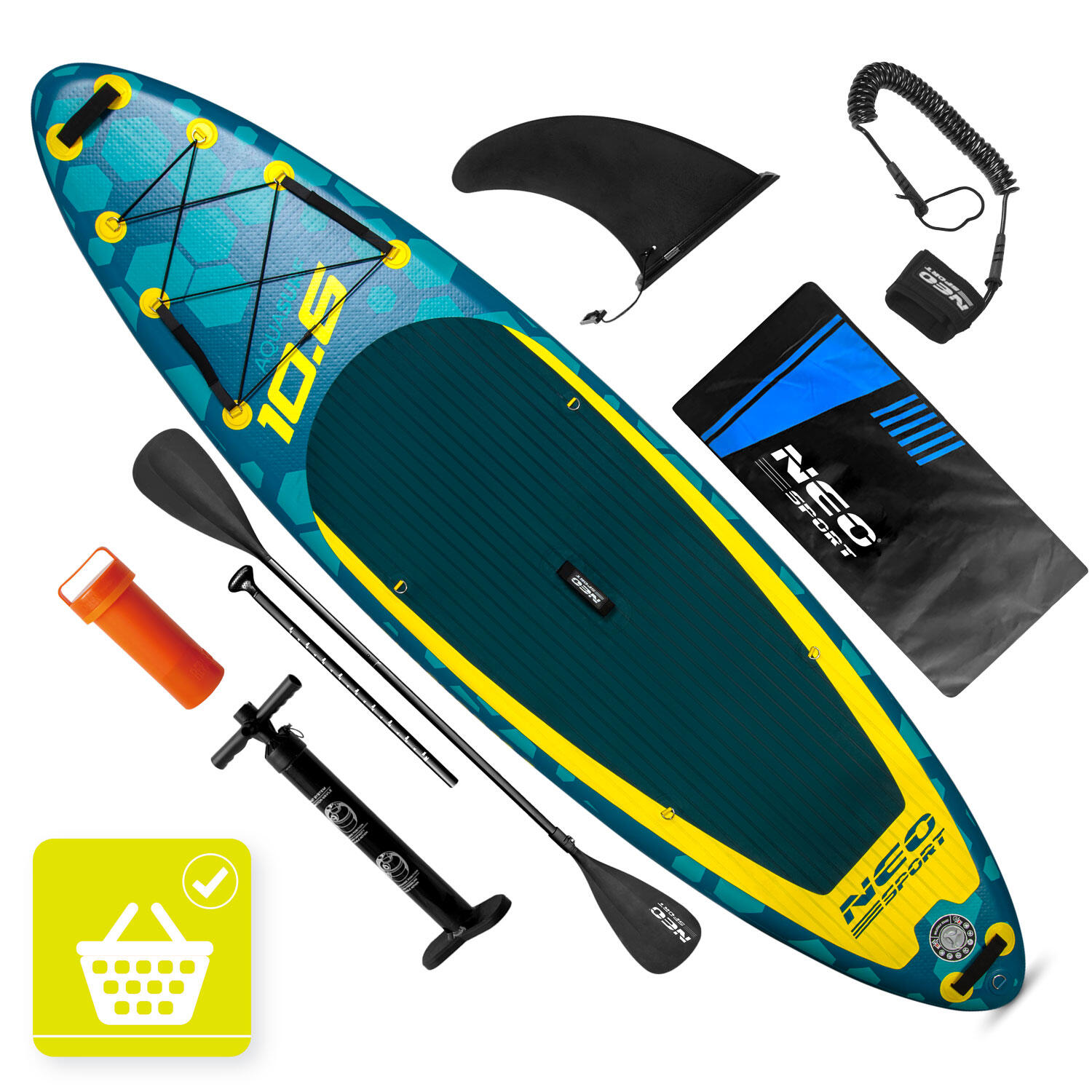 Deska Sup do pływania Neo-sport Aquasurf pompowana Stand Up Paddle 320cm zestaw 2/7