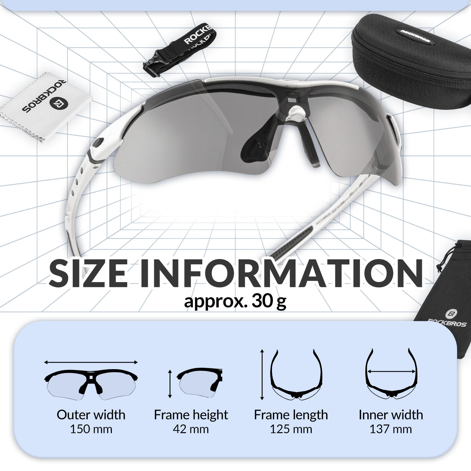 ROCKBROS Photochromatisch/Polarisiert Sonnenbrille Sportbrille 6/7