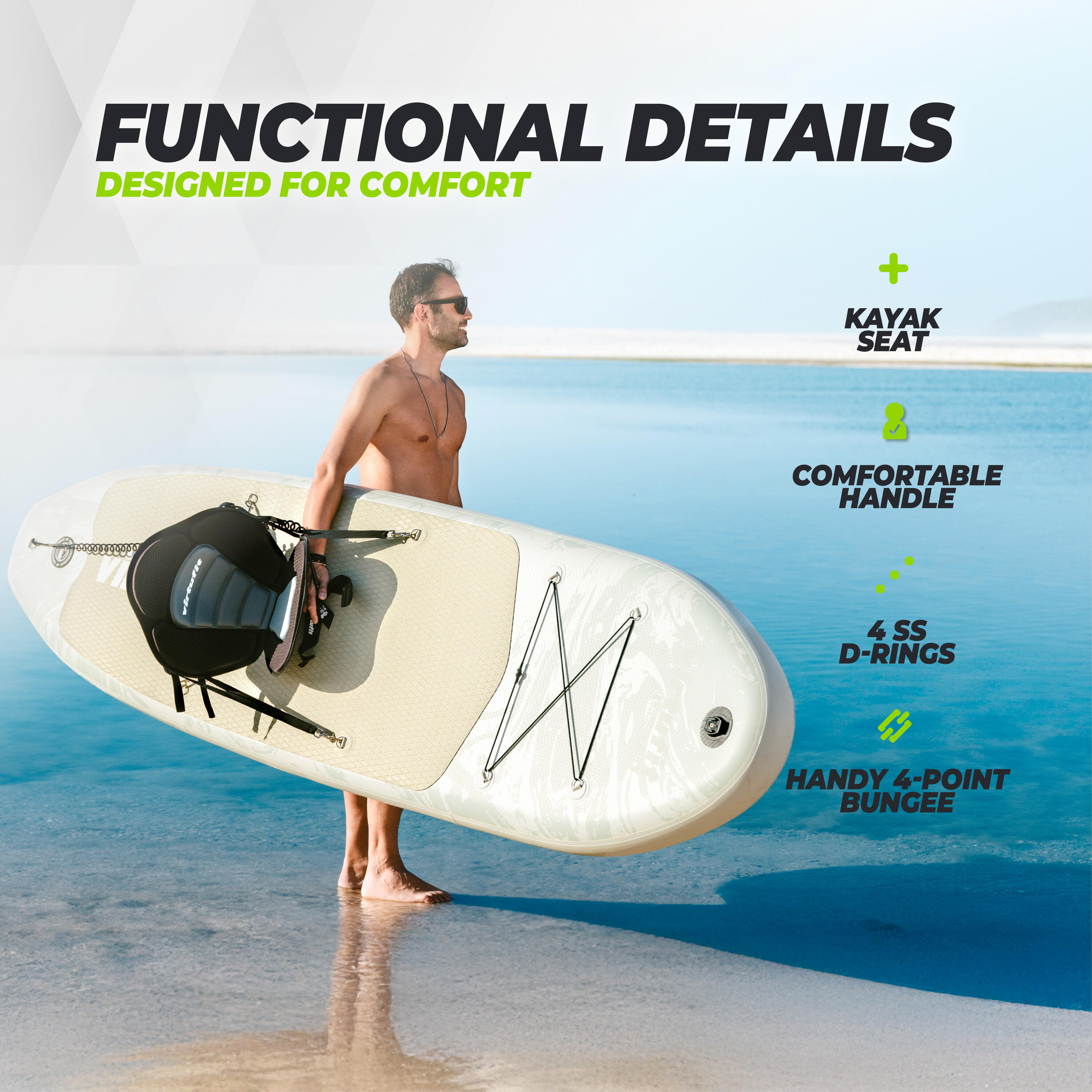 Supboard Cruiser 305 – Mit Kajaksitz, Zubehör und Tragetasche 4/7