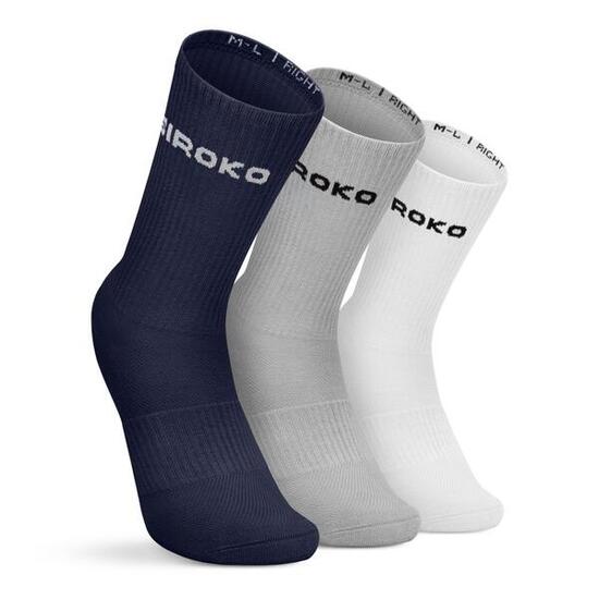 Lot de 3 chaussettes golf mi-mollet coton bio Homme et Femme Echo Blanc