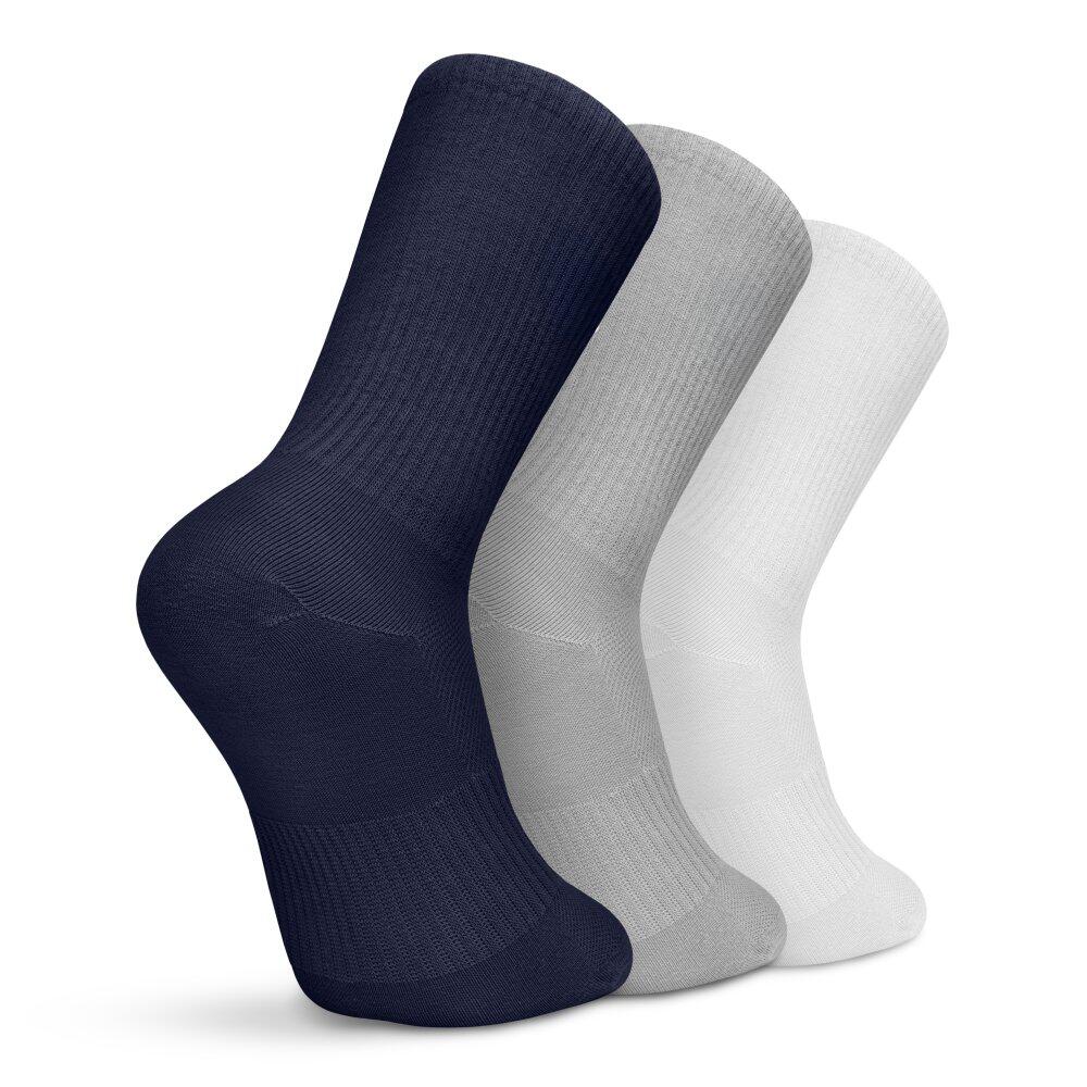 Heren en Dames Golf 3-pack van biologische katoenen crew-sokken Echo Wit 2/7