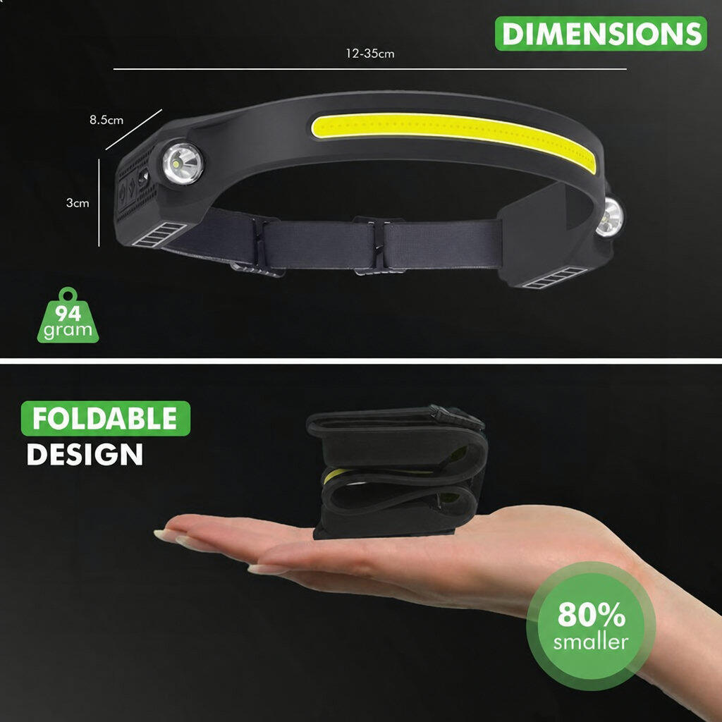 Linterna frontal recargable – Linterna frontal LED con sensor de movimiento 7/7