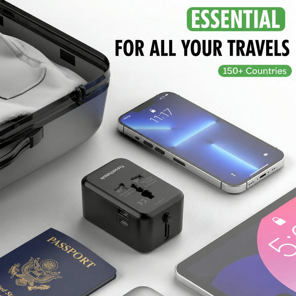 Enchufe de viaje universal: enchufe mundial con USB y USB-C. 7/7
