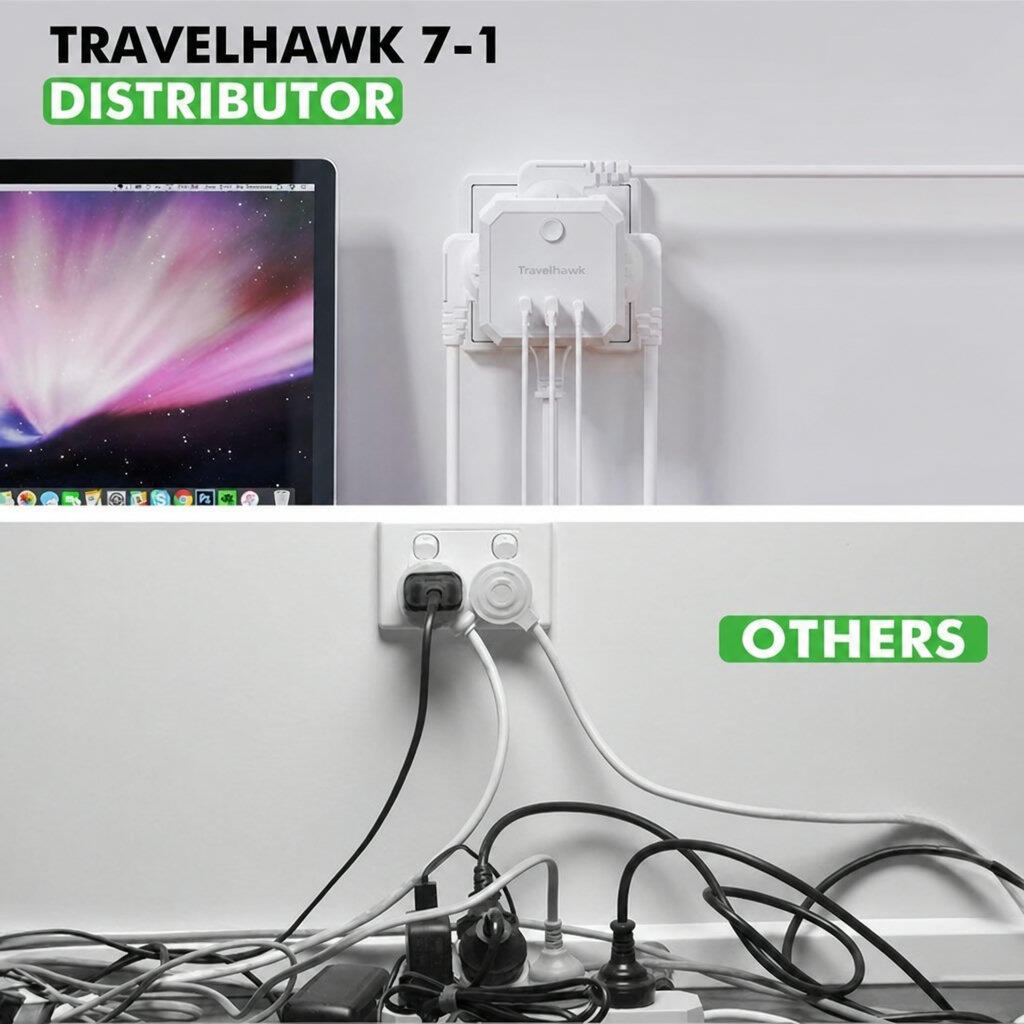 Multiprise – PowerCube 7 en 1 avec ports USB-A et USB-C 2/7