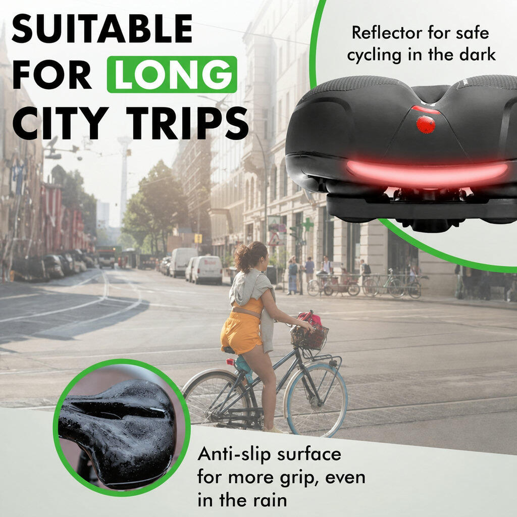 Fahrradsattel – Komfortsattel mit Federung und Gelpolsterung 7/7