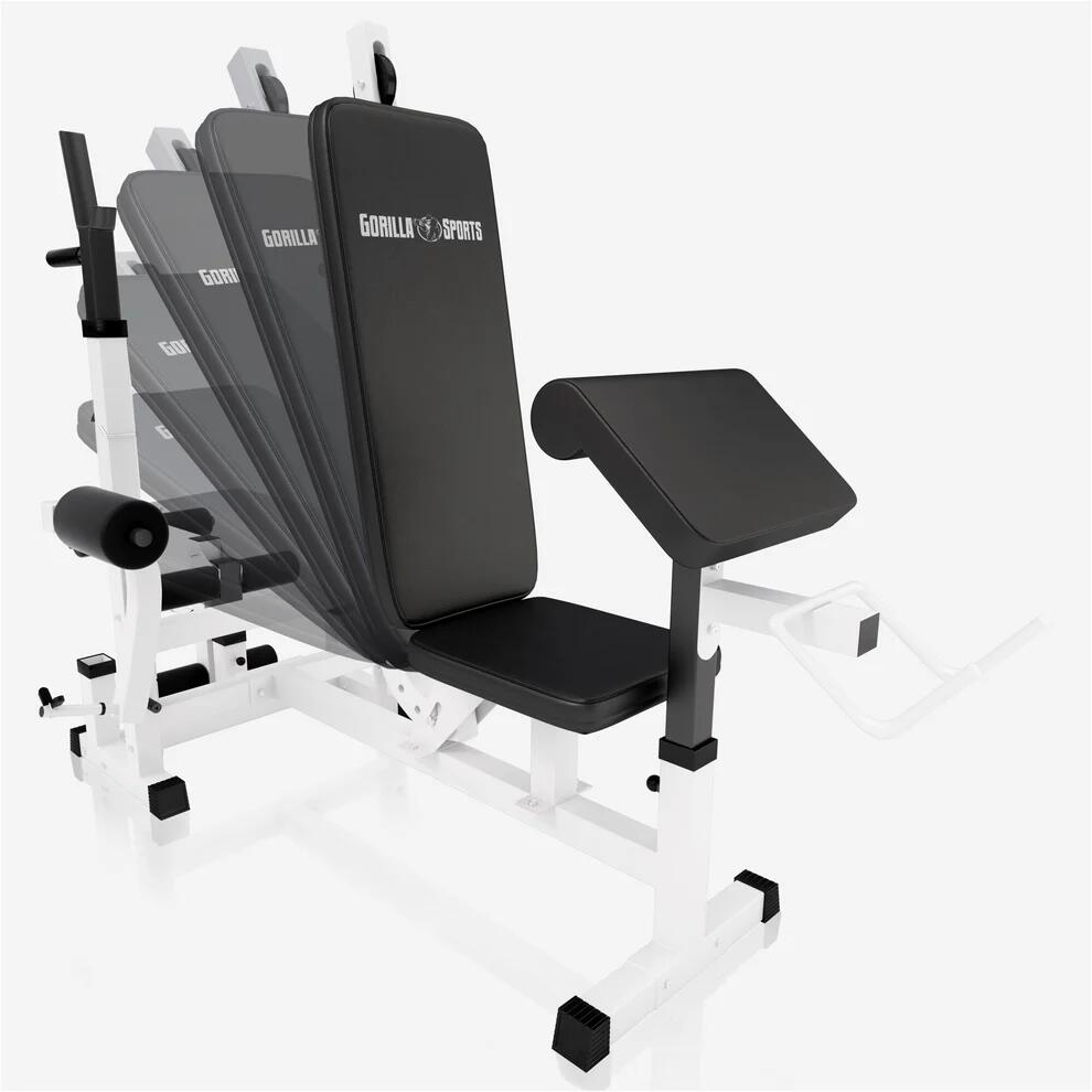 Zestaw 100 kg - Ławka wielofunkcyjna 6w1 + 2 sztangi bitumiczne 8/14